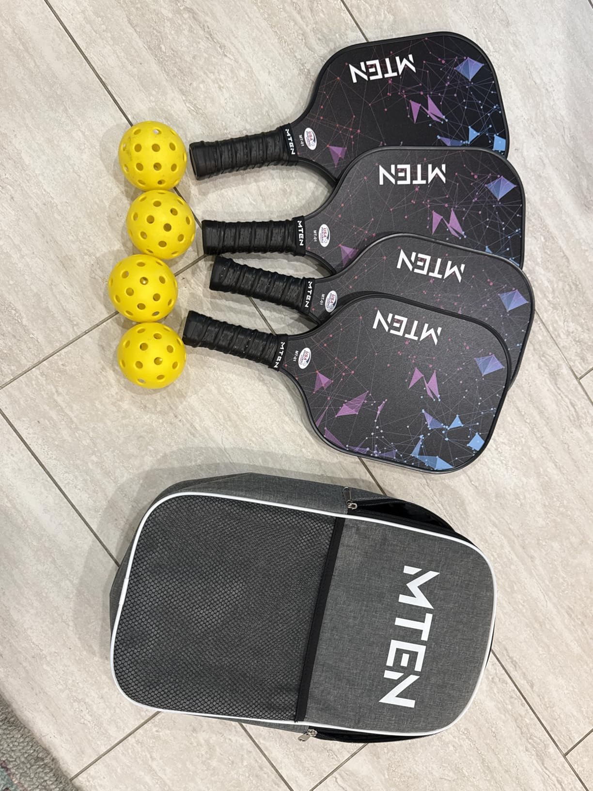 MTEN Pickleball Paddles Set of 2/4/1, USAPA Approved Fiberglass Rackets | Lightweight Set for Men, Women, Beginners & Intermediate customer photo 2