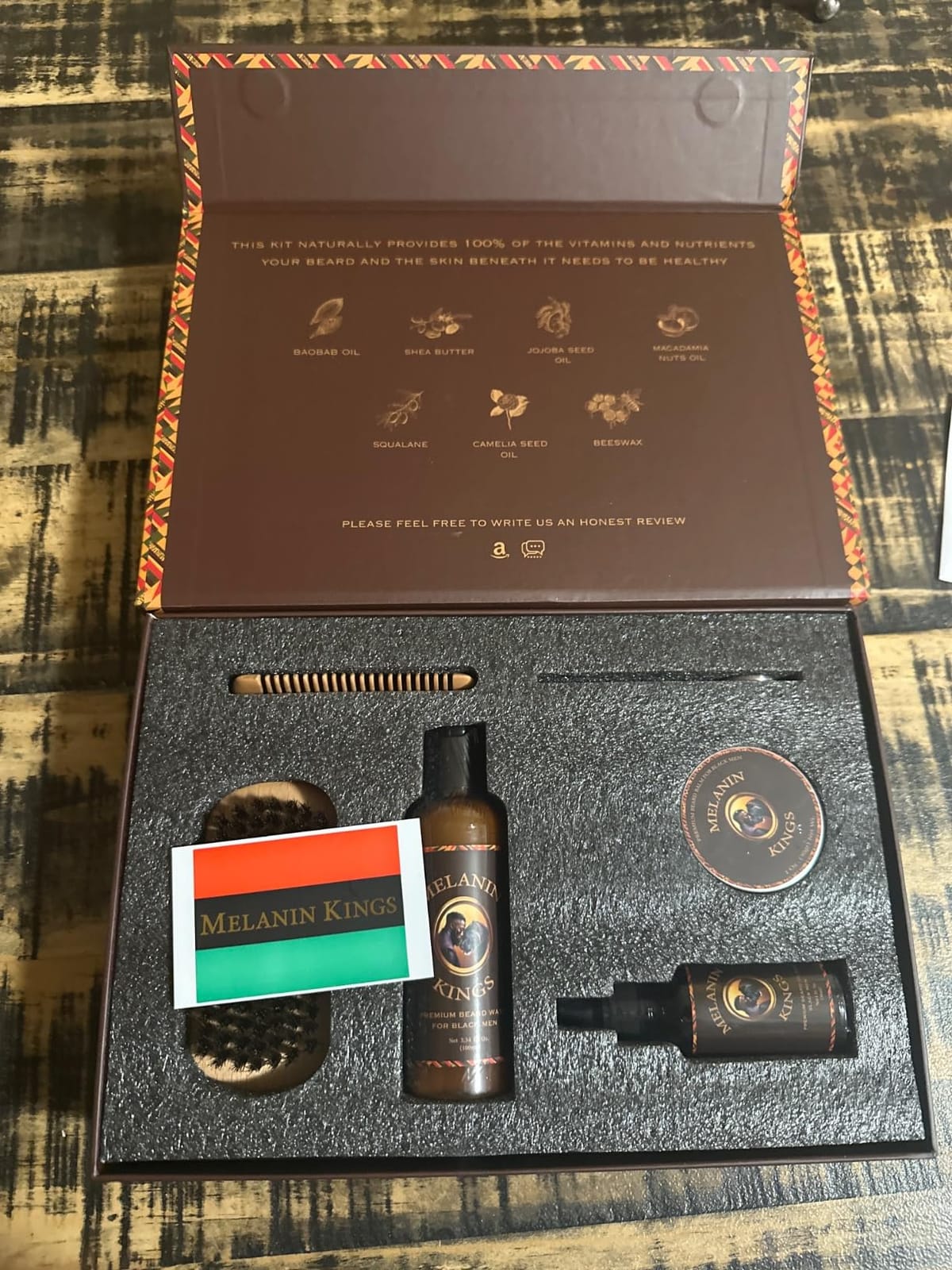Melanin Kings Beard Grooming Kit for Men - Formulas With Ancient African Natural Ingredients | Beard Wash, Oil, Balm, Brush, Comb, Trimming Scissors customer photo 2