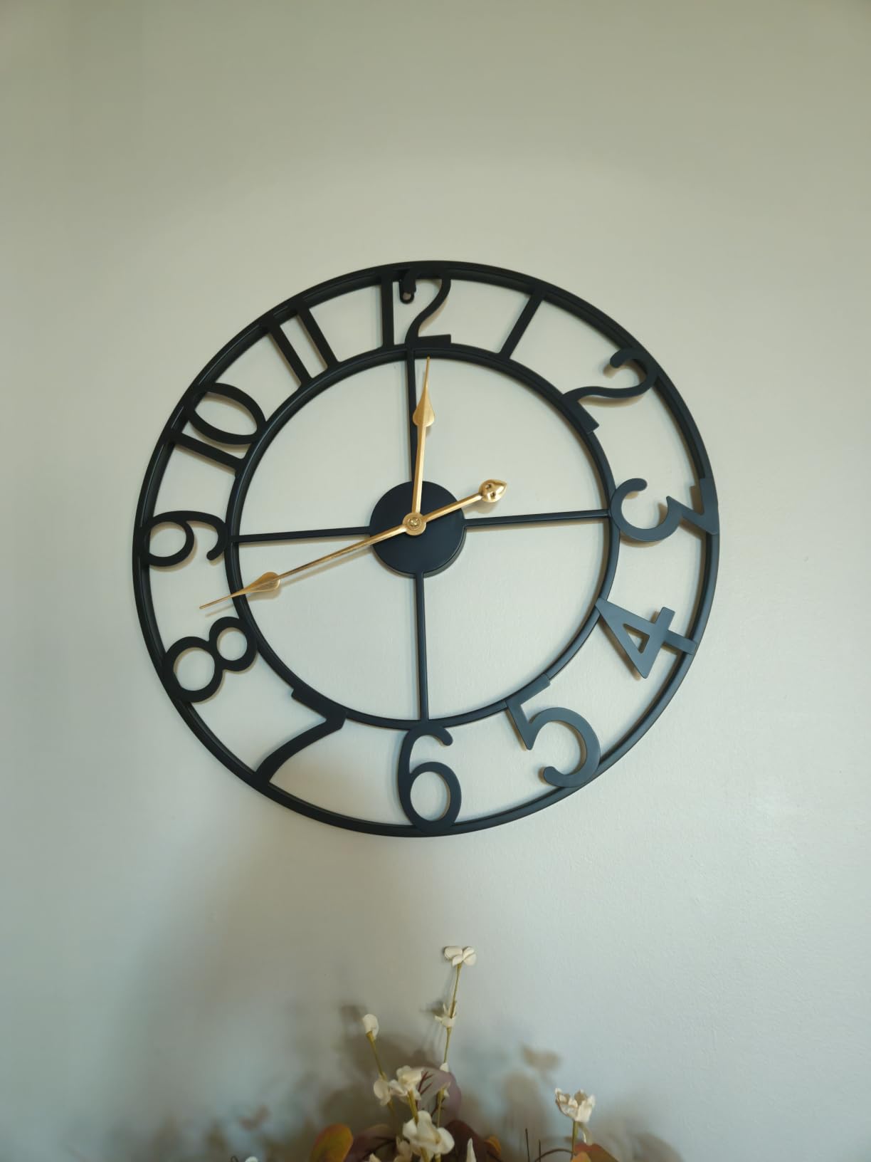 Pytha Sight 30 Inch Black Large Roman Numeral Wall Clocks for Living Room | 30 Inch Extra Giant Oversized Modern Decorative Metal Industrial Wall Clock customer photo 1