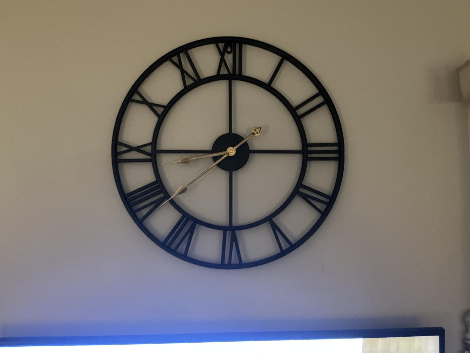 Pytha Sight 30 Inch Black Large Roman Numeral Wall Clocks for Living Room | 30 Inch Extra Giant Oversized Modern Decorative Metal Industrial Wall Clock customer photo 2