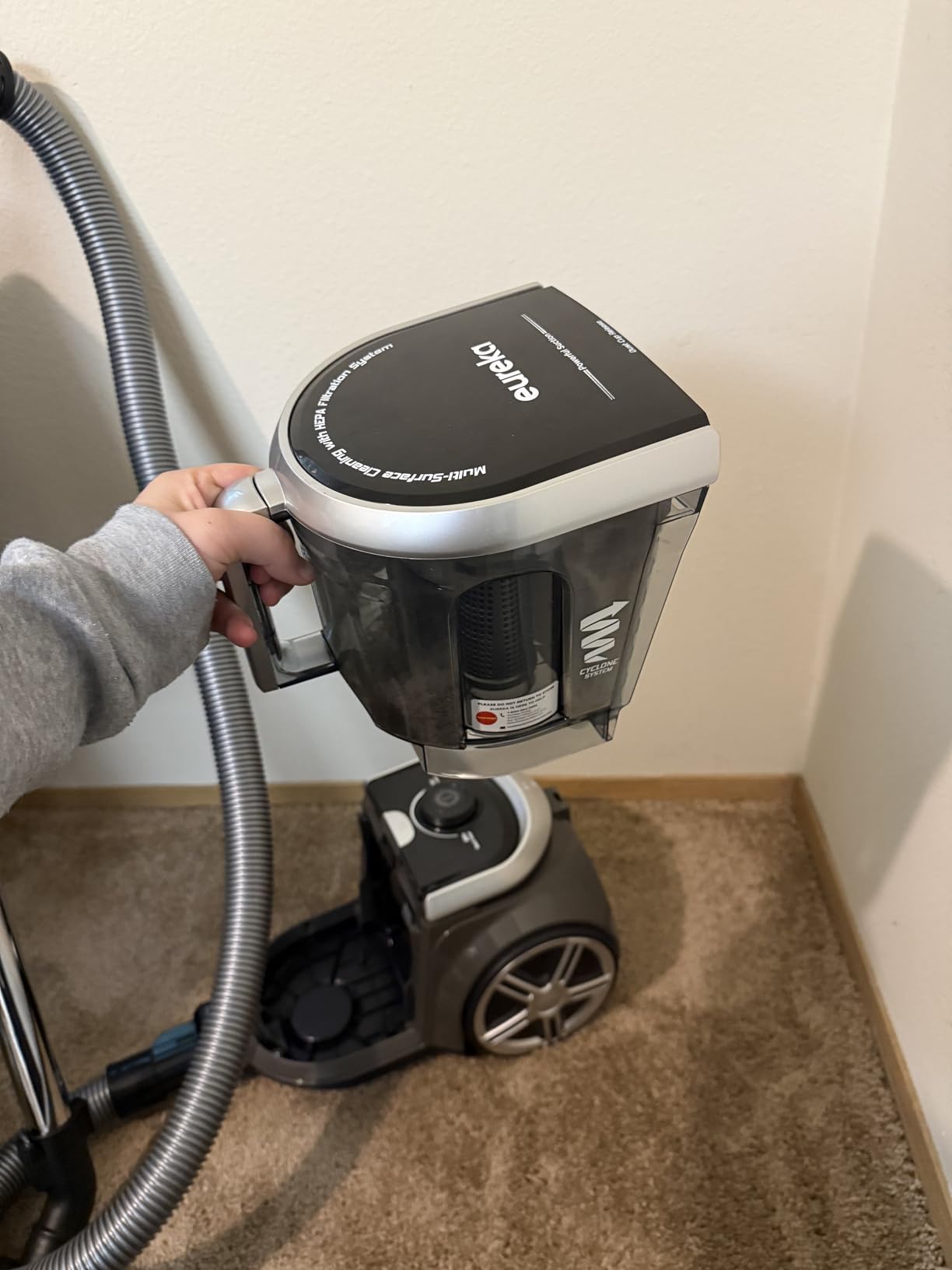 Eureka Bagless Canister Vacuum Cleaner, Vacuum for Hardwood Floor, Carpet | NEN180 WhirlWind, Lightweight, 1000W, HEPA, Auto Cord Rewind, 2-in-1 Vac for Hard Floors, Carpets, & Pet Hair customer photo 2
