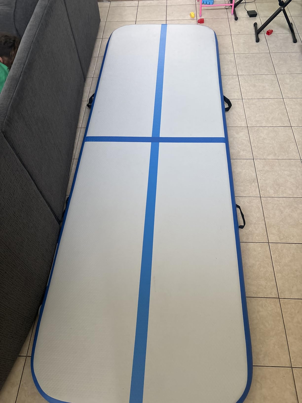 Inflatable Air Gymnastics Tumbling Mat 6ft 10ft 13ft 16ft 20ft | Air Tumble Track with Pump, Tumbling Gymnastic Mat for Kids Adults Home Training Cheerleading Yoga Outdoor Indoor Gym customer photo 1