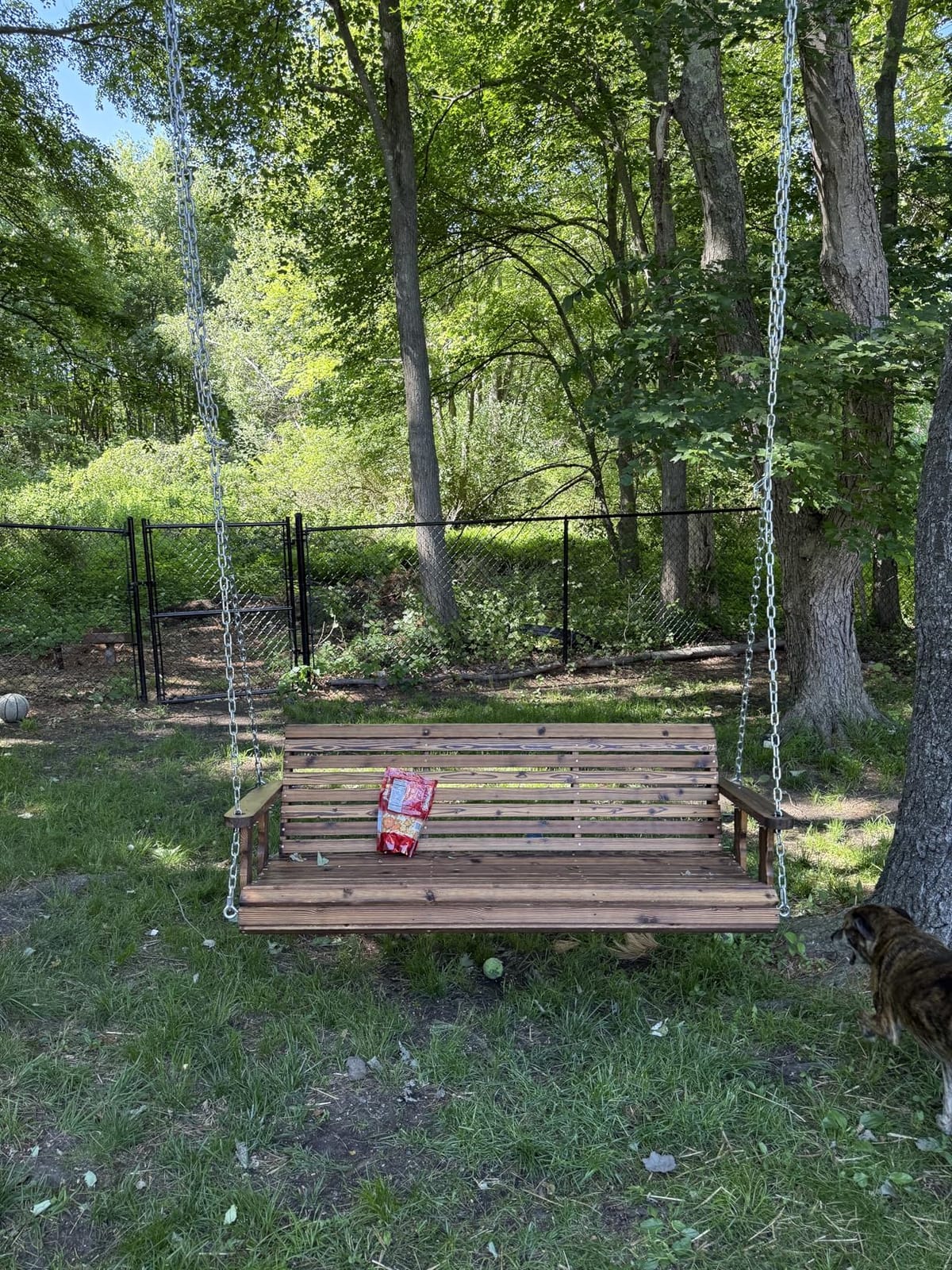 VINGLI 5 FT Heavy Duty Porch Swing with Cushion, 880 LBS Wooden, Rustic | Extra Cushion Included; Heavy-Duty Wood Frame; 880-Lb Capacity; Adjustable Chains; Farmhouse Swing For Yard, Garden, Lawn customer photo 2