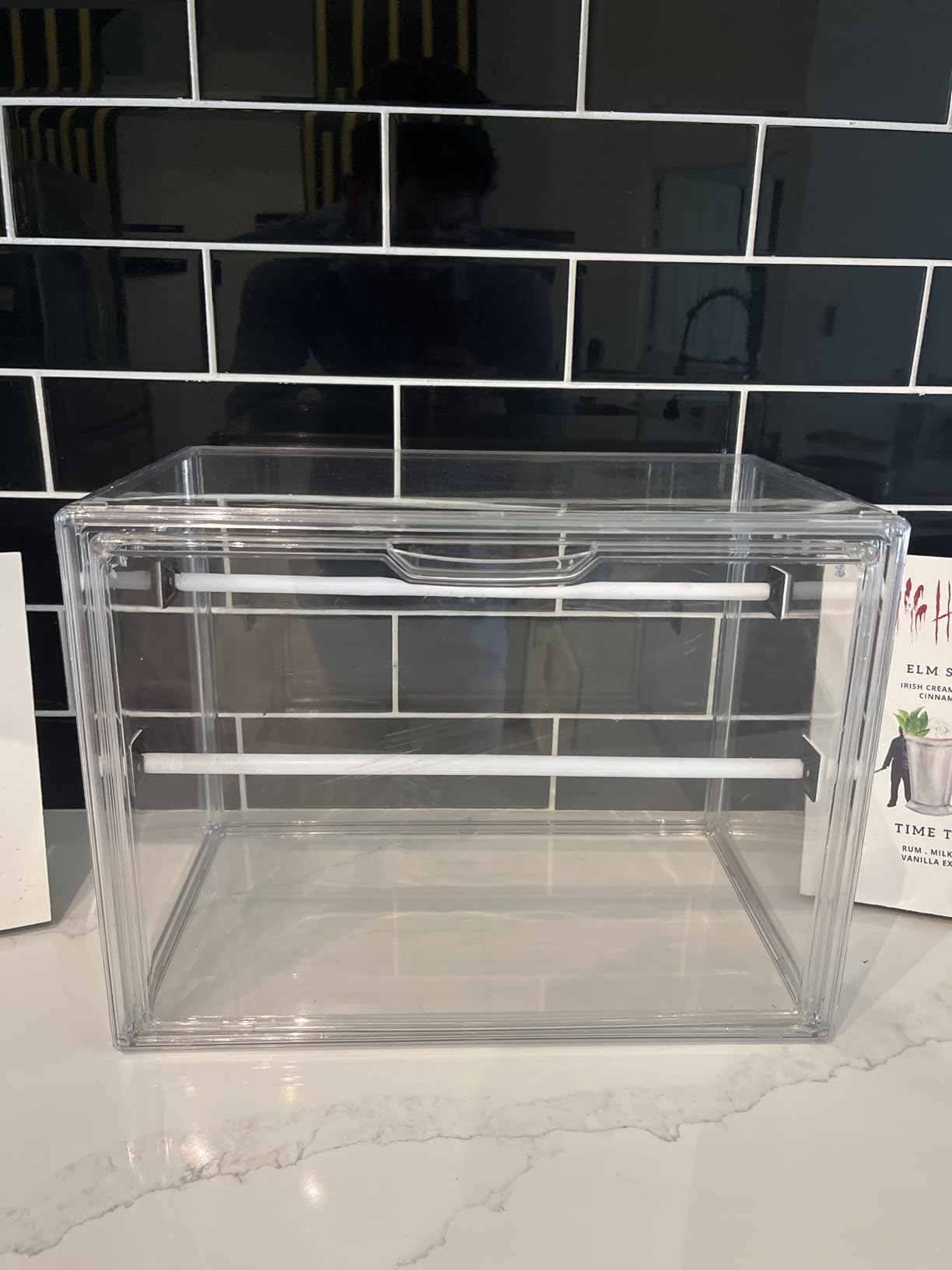 LXLXXL Clear Acrylic Display Case, Stackable Plastic Storage Bins, X-Large | Stackable Storage Bin with Magnetic Attraction Lid, XL Clear Acrylic Case, Showcase for Cosmetic, Large Figures Collectibles customer photo 1