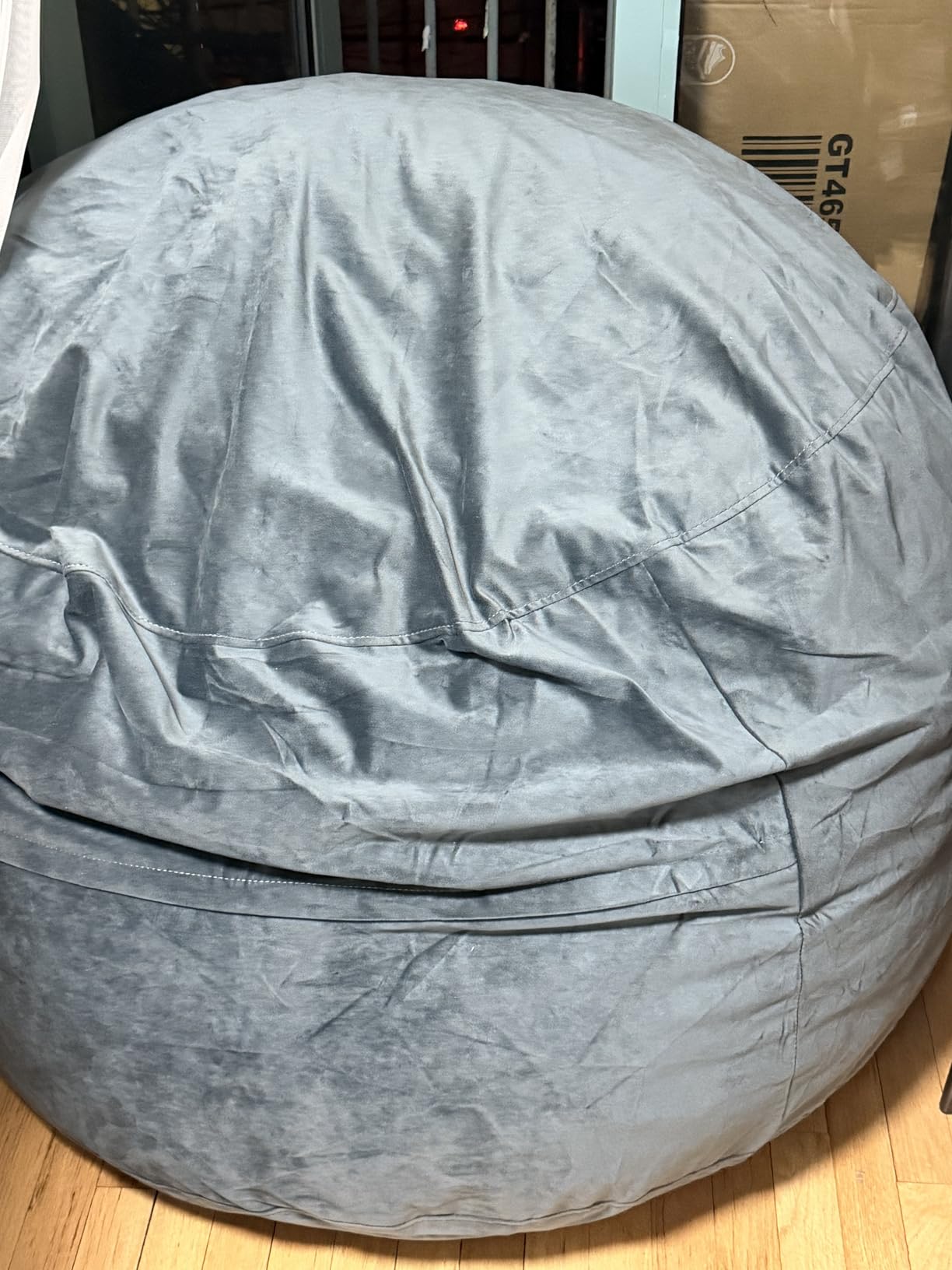 Codi 4 FT Bean Bag Chairs for Adults, Large Beanbag with Filler, Grey | Premium foam filling, Machine washable cover, Built-in zipper, Reinforced seams, Comfortable seating for gaming & reading customer photo 2
