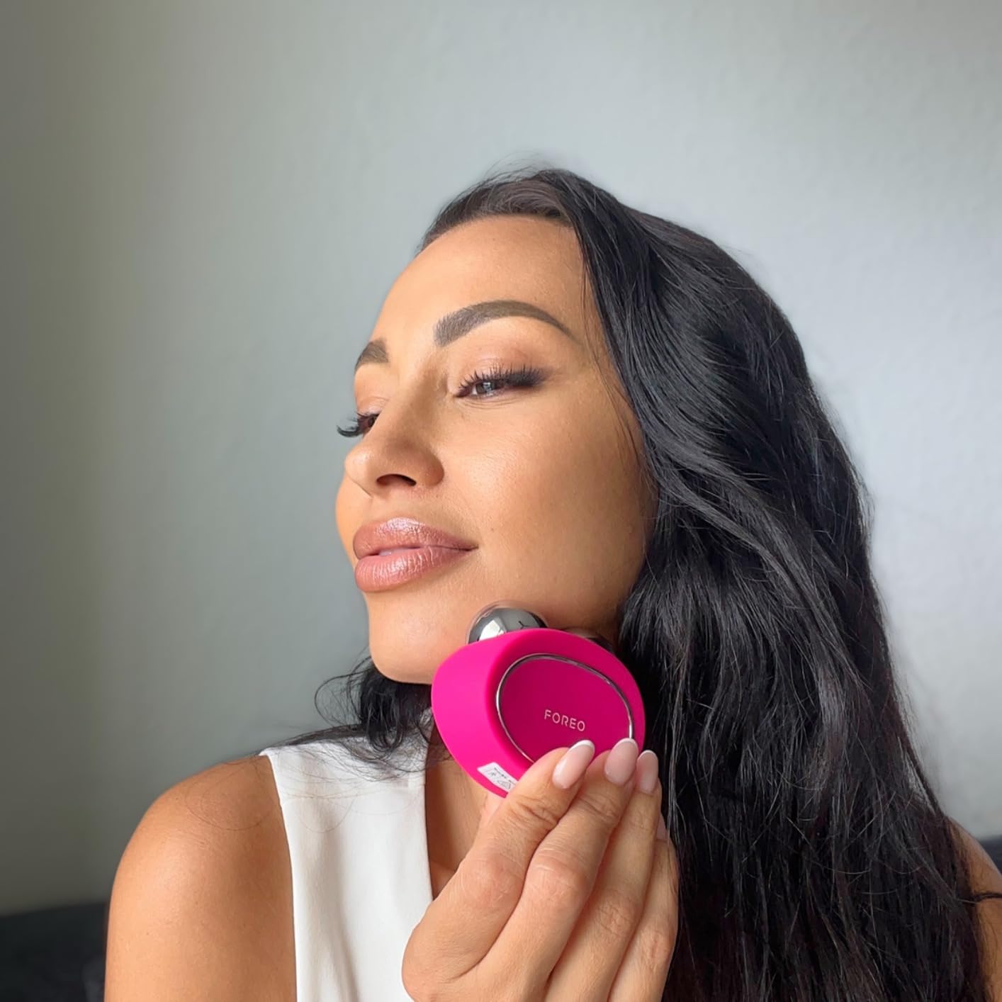 FOREO Bear 2 Advanced Lifting Toning Microcurrent Facial Device -Face Sculpting Tool - Firm & Contour - Non-Invasive - Increases Skin Care Absorption - Evergreen customer photo 1
