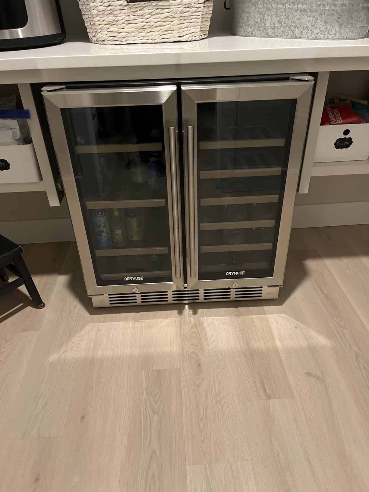 ORYMUSE Dual Zone Wine Fridge Freestanding 175 Bottle, 24 Inch Large Capacity Built-in Wine Cooler Refrigerator with Upgraded Compressor Cooling and Intelligent Temperature Memory customer photo 2
