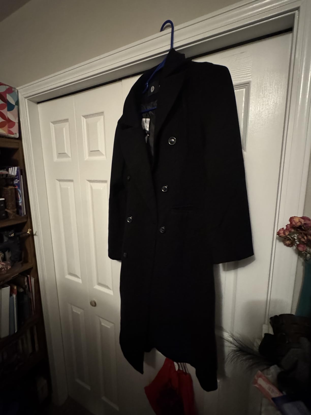 Womens Long Wool Coat Double Breasted Trench Coat Fall Winter Clothes customer photo 1