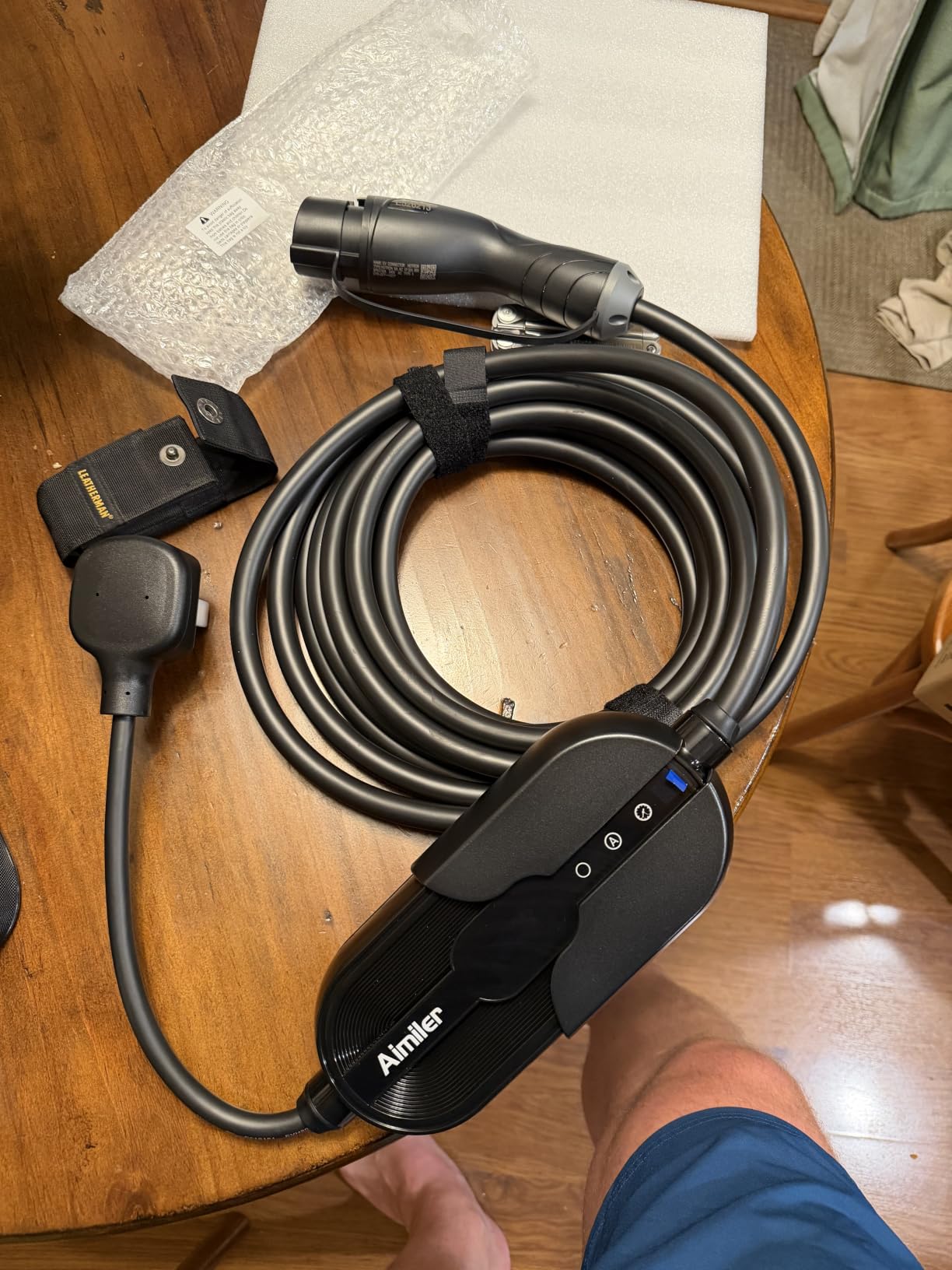 AIMILER Level 2 Electric Vehicle (EV) Charger(WIFI APP/Plug-play), 32A, 25ft Cable ETL Certified, 220V-240V NEMA 14-50P Plug EVSE w/ J1772 Connector, Portable EV Car Charging Stations for Home Level 2 customer photo 1