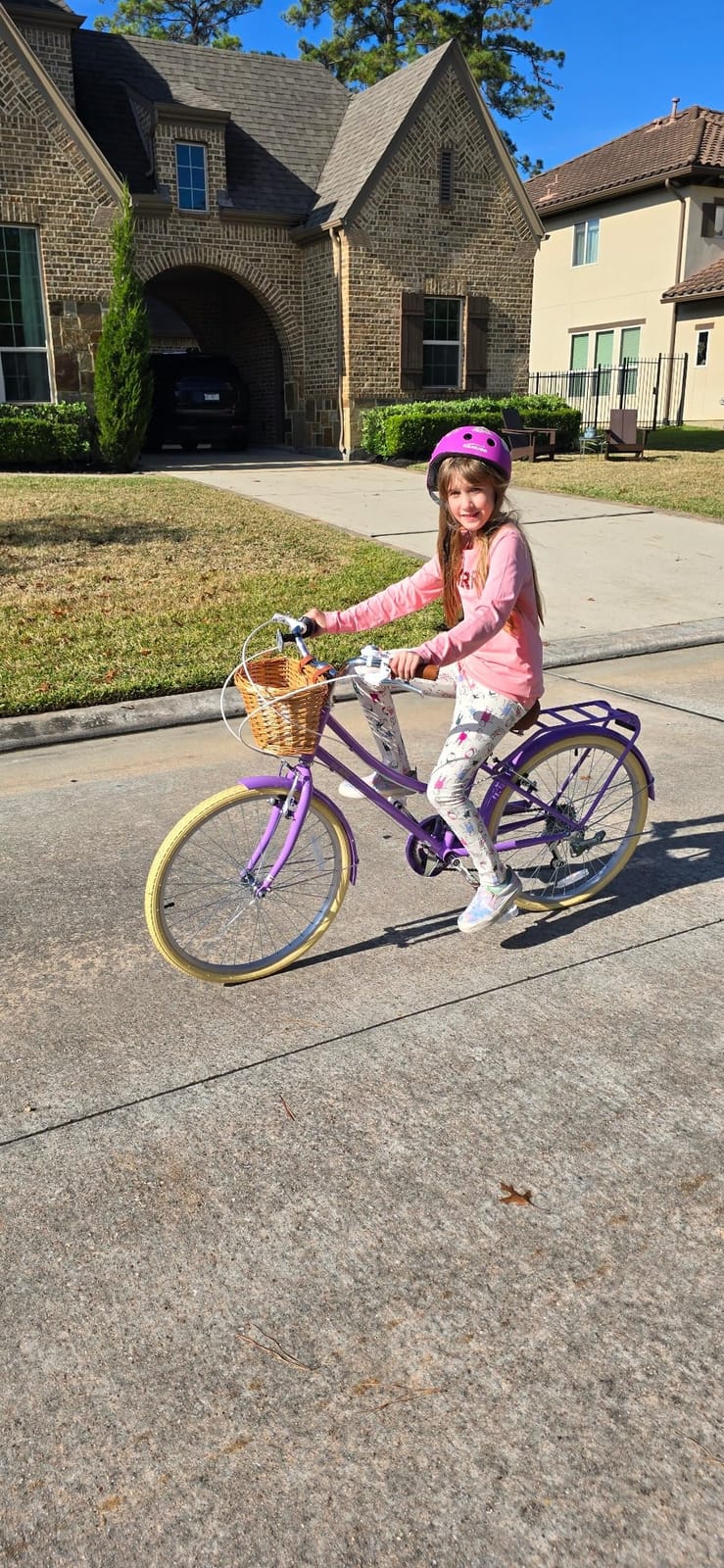 Glerc 20 24 26 Inch 6-Speed Girls Bike for Over 6 Years Old Kids | Shimano Derailleur, Wicker Basket, Fender, Hybrid City Bicycle, Beach Cruiser Bike, 85% Pre-Assembled, Multiple Colors customer photo 1