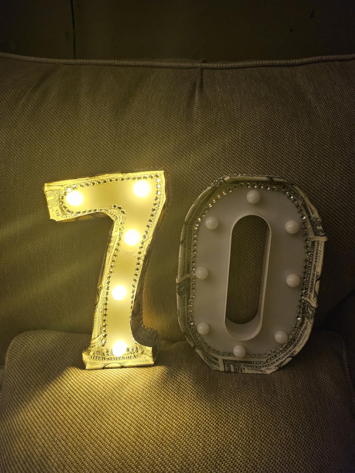 LED Light Up Letters, 26 Alphabet Marquee Letter Lights Sign - Letter A | Decorative Lighted Letter, Battery Powered LED Letter Lights for Night Light, Wedding, Birthday, Party, Bar or Home Decor customer photo 1
