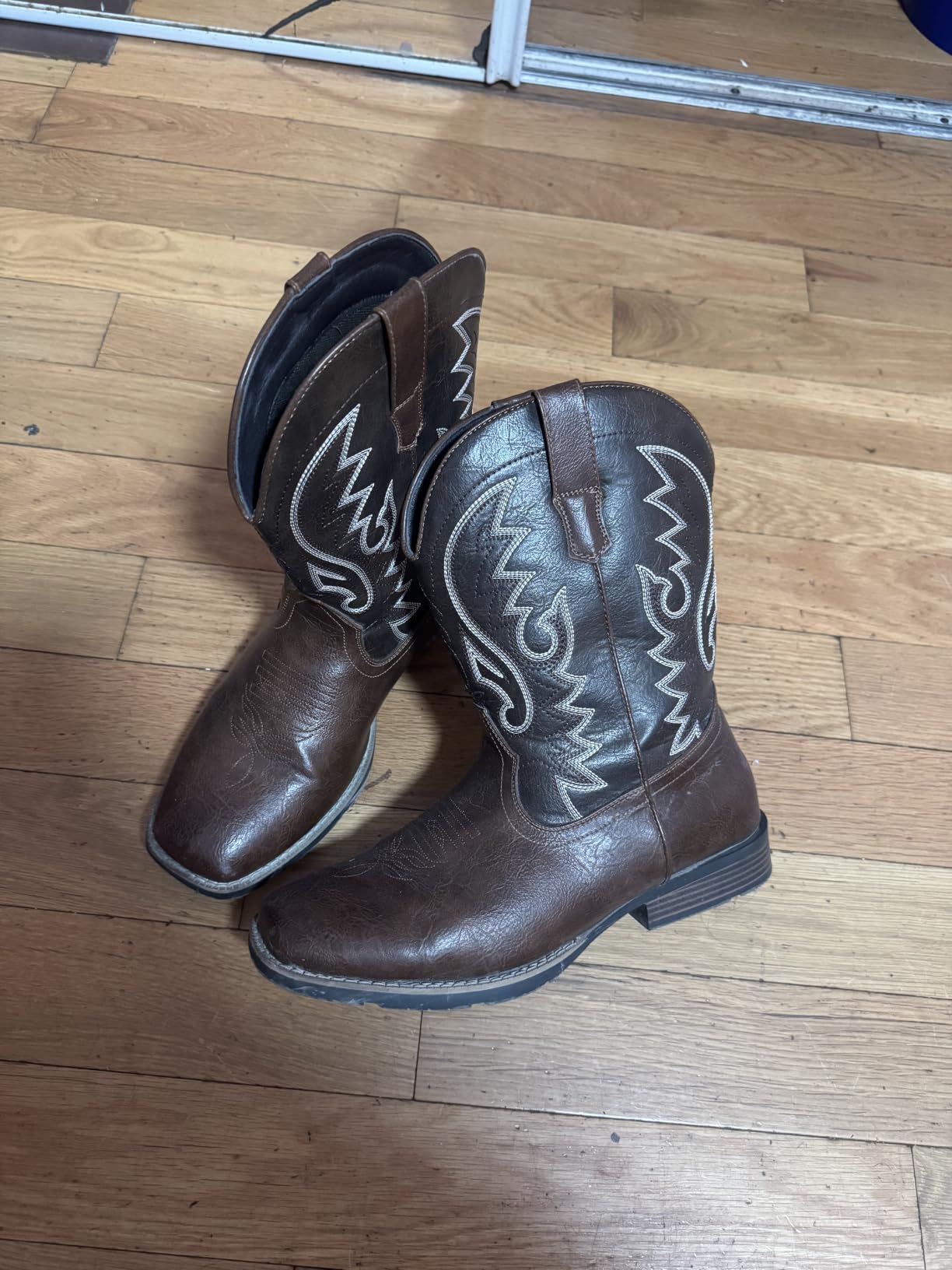 IUV Cowboy Boots For Men with Wide Square Toe Western Retro Boot | Casual Boots customer photo 1