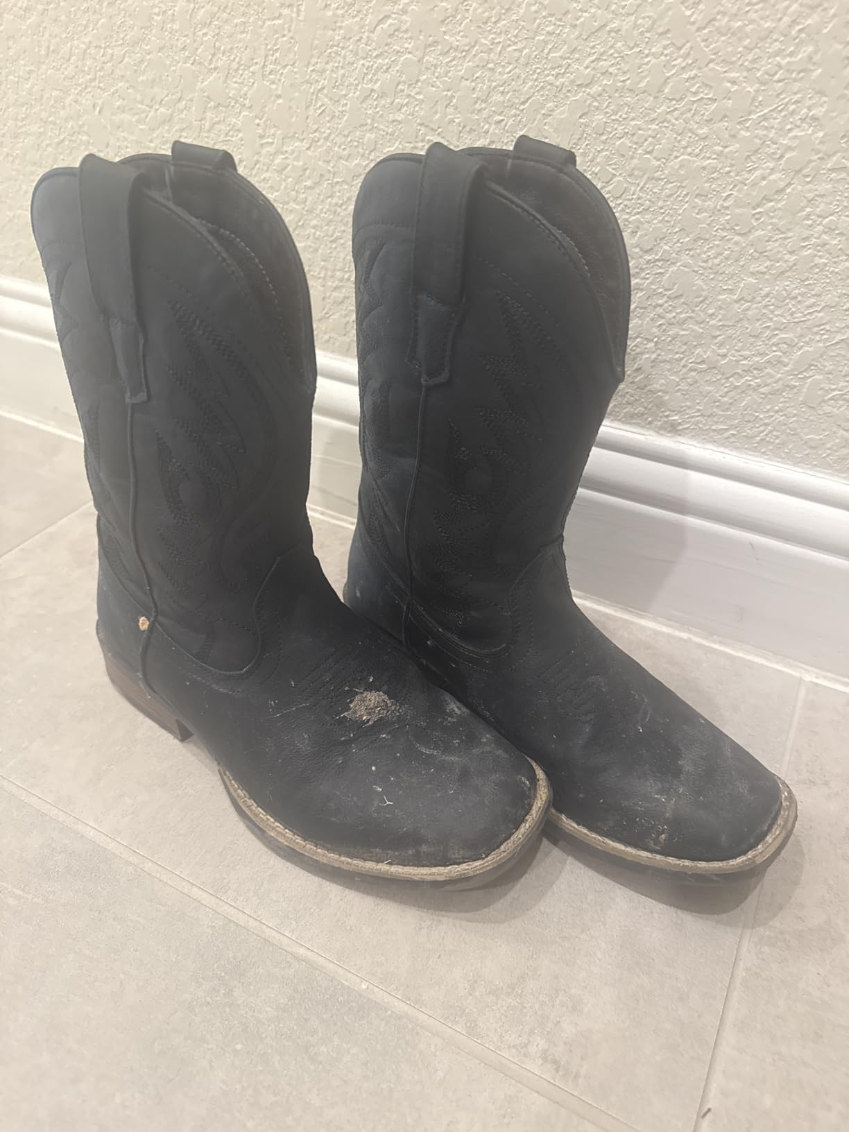 IUV Cowboy Boots For Men with Wide Square Toe Western Retro Boot | Casual Boots customer photo 2