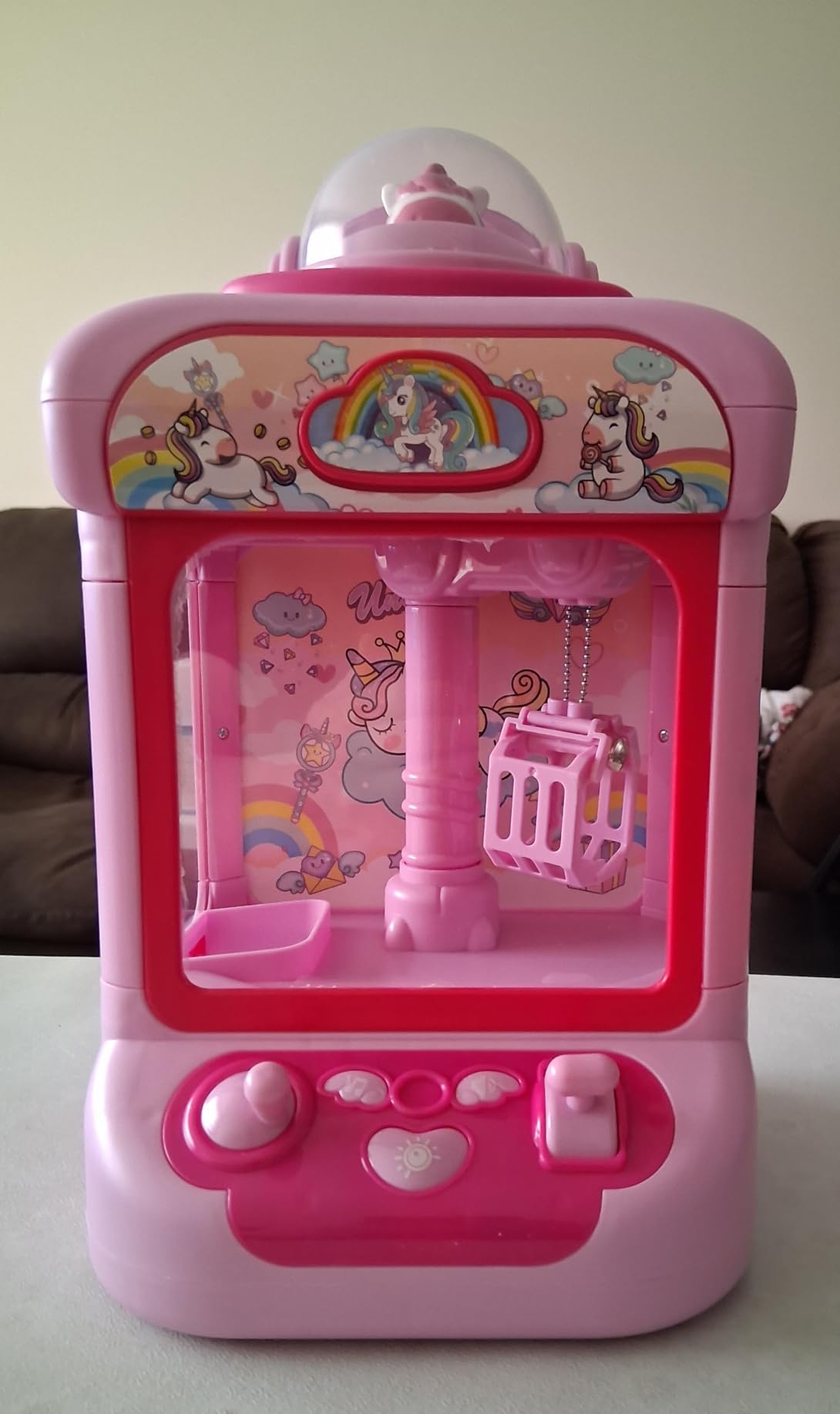 Marlrin Claw Machine for Kids, Mini Vending Machine Girls Unicorn Toys | Candy Grabber Prize Dispenser with Sound & 20 Mini Plush Toys, Electronic Arcade Game Indoor Toy for Home Party Birthday Gift customer photo 1