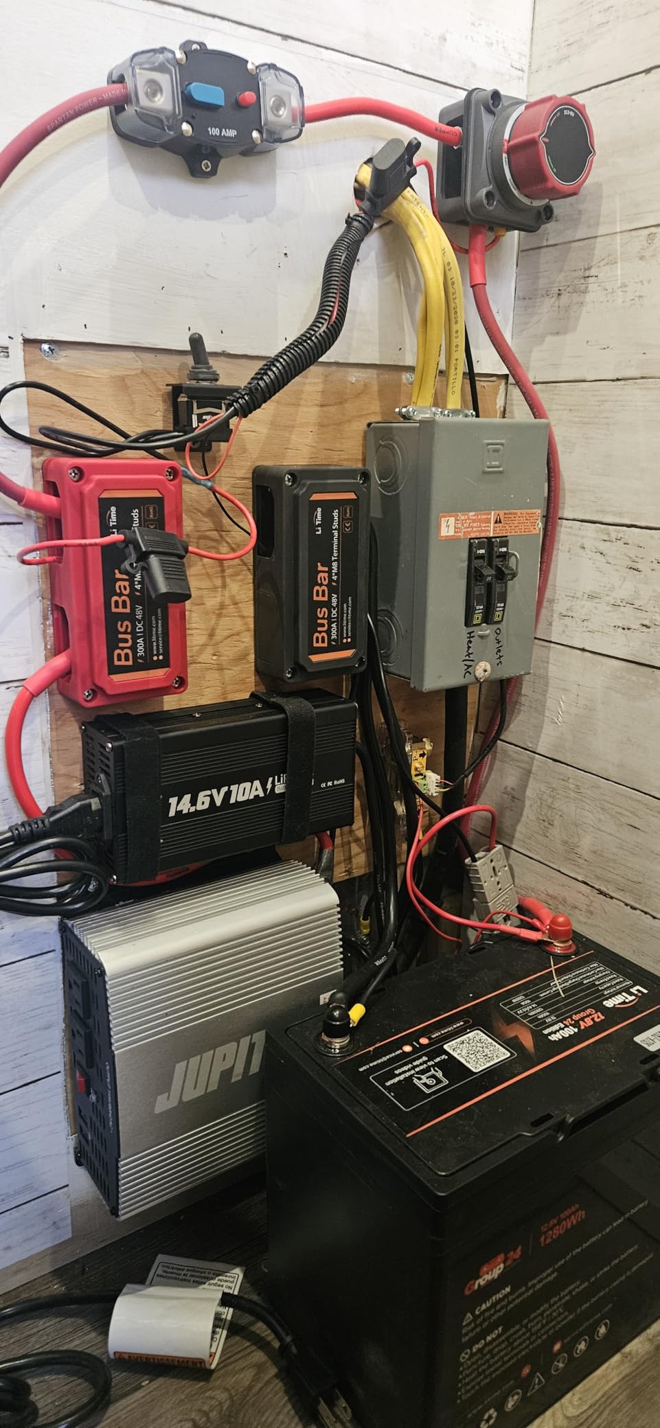 Litime 12v 100Ah RV LiFePO4 Lithium Battery for Van, Marine, Off-Grid | Group 24, 4000+ Deep Cycle, 100A BMS, IP65 Waterproof, 1280Wh Energy for Camper, Solar, Trolling Motor, Trailer customer photo 1