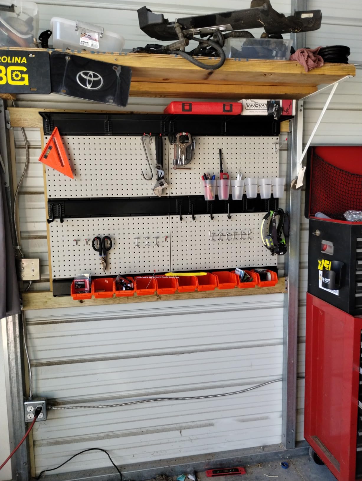 Ultrawall Pegboard Wall Organizer, 48 X 36 inch Garage Storage Pegboard | Metal Peg Board with Hooks & Storage Bins, Tool Panel Organizer, 72pcs Black customer photo 2