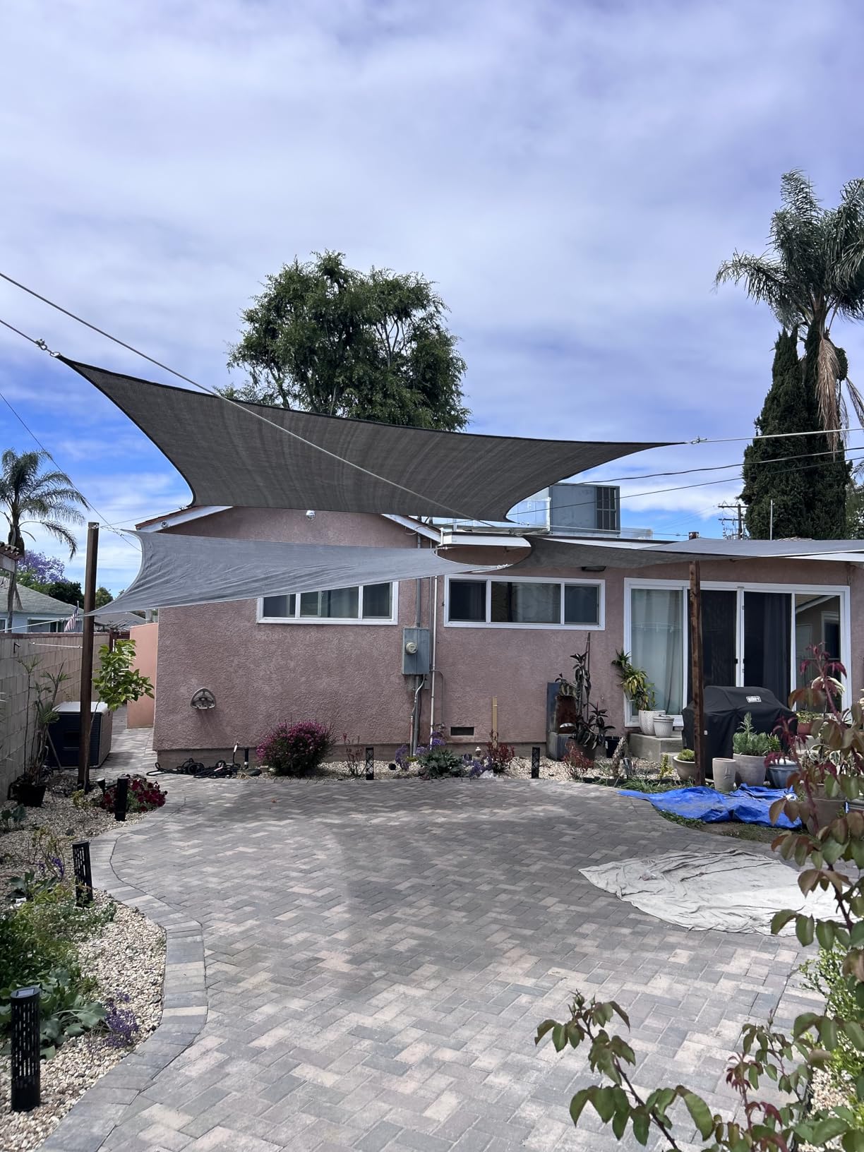Cool Area Sun Shade Sail for Patio Backyard, Rectangle 12x16ft, Dark Grey | 95% UV Protection. 85%-90% Shading Rate. Permeable Shade Fabric. Customizable Sizes. Included Ropes. customer photo 1