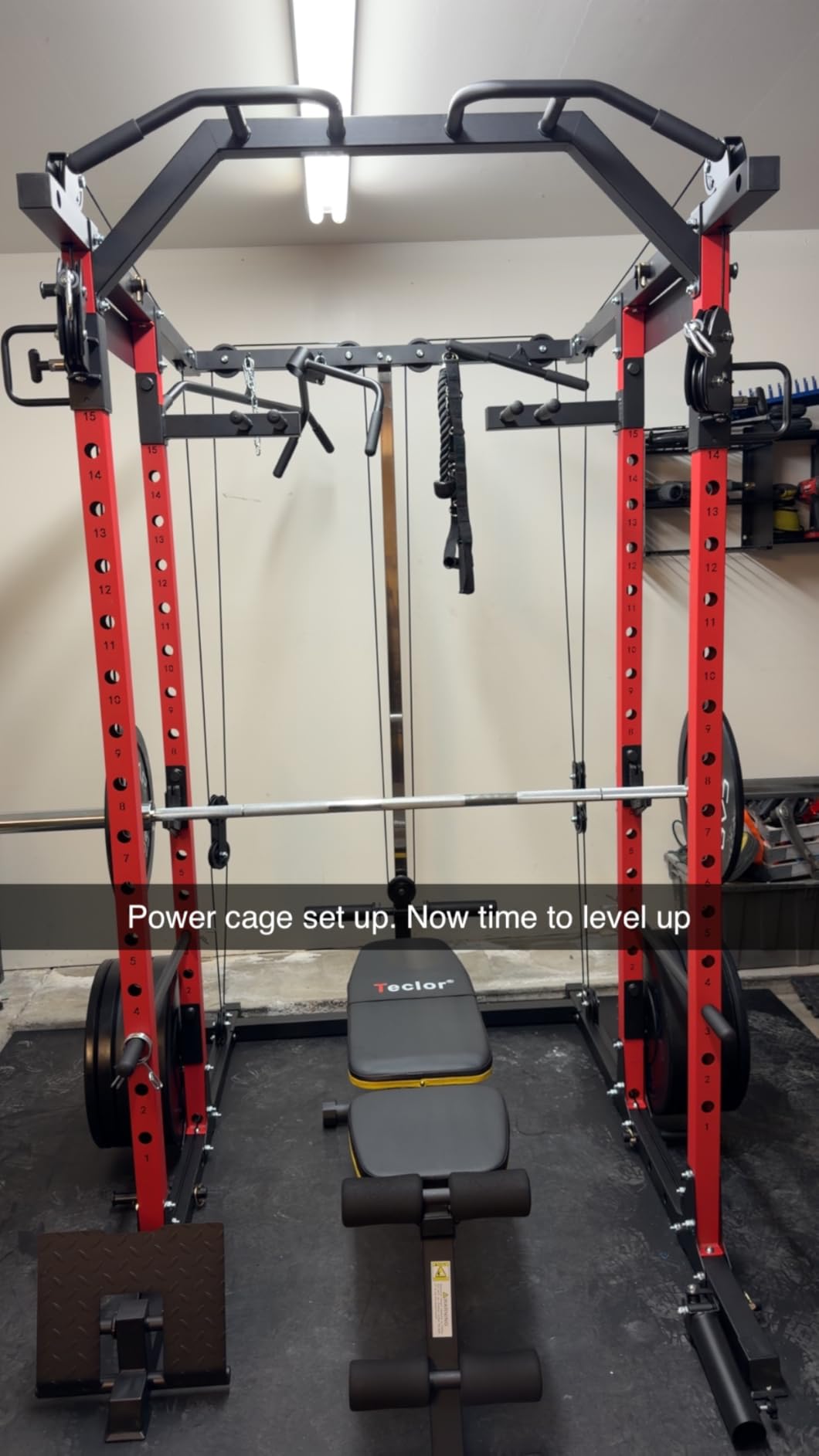 Mikolo Power Cage, Power Rack with Cable Crossover System, 1500LBS Squat Rack with LAT Pull Down System, Workout Cage with Pulley System for Fitness Home Gym customer photo 1