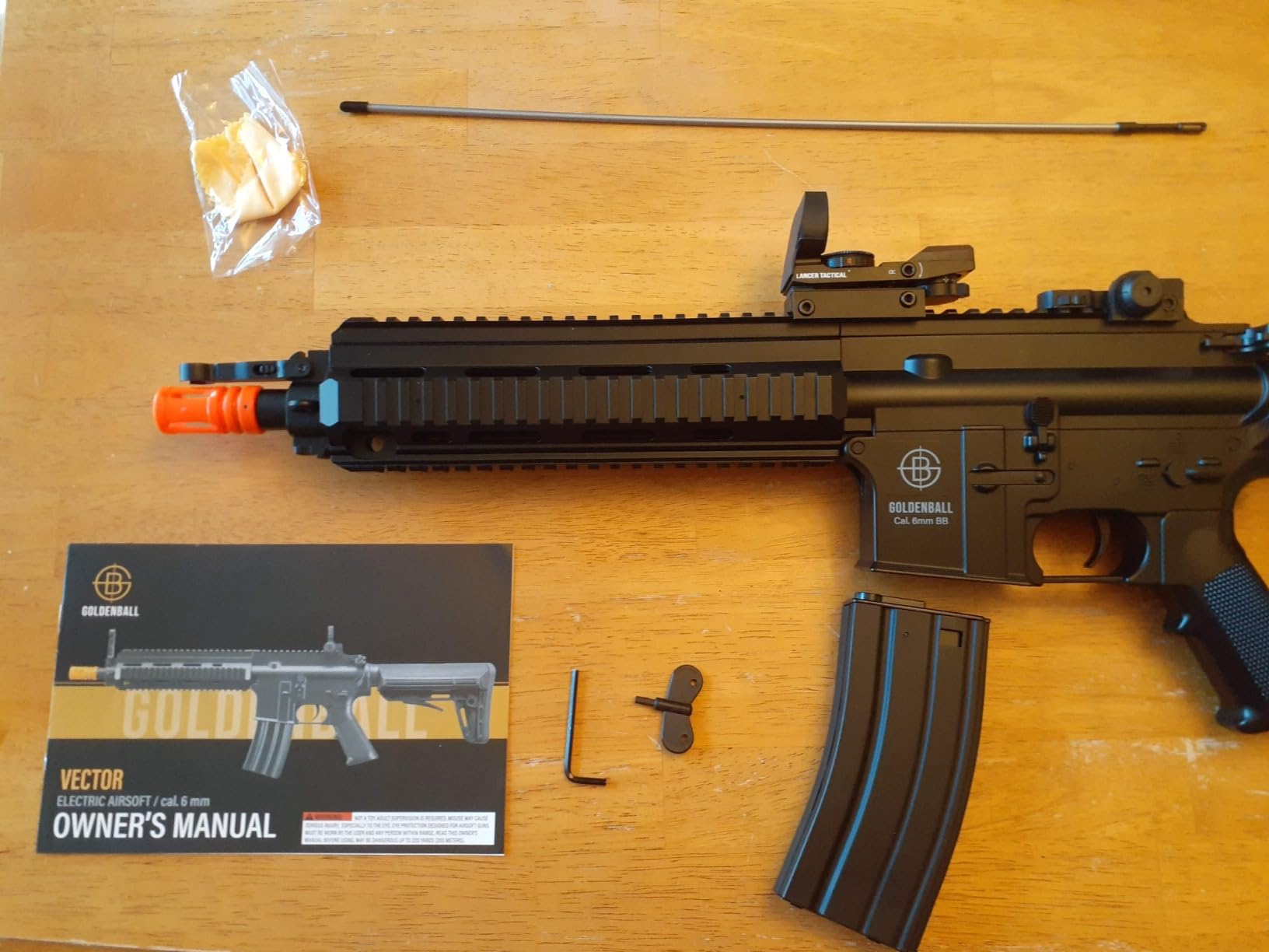 Full Set Airsoft AEG K418 Tactical RIS w/Adjustable Airsoft Stock - Battery, Charger, Red Dot Included customer photo 1
