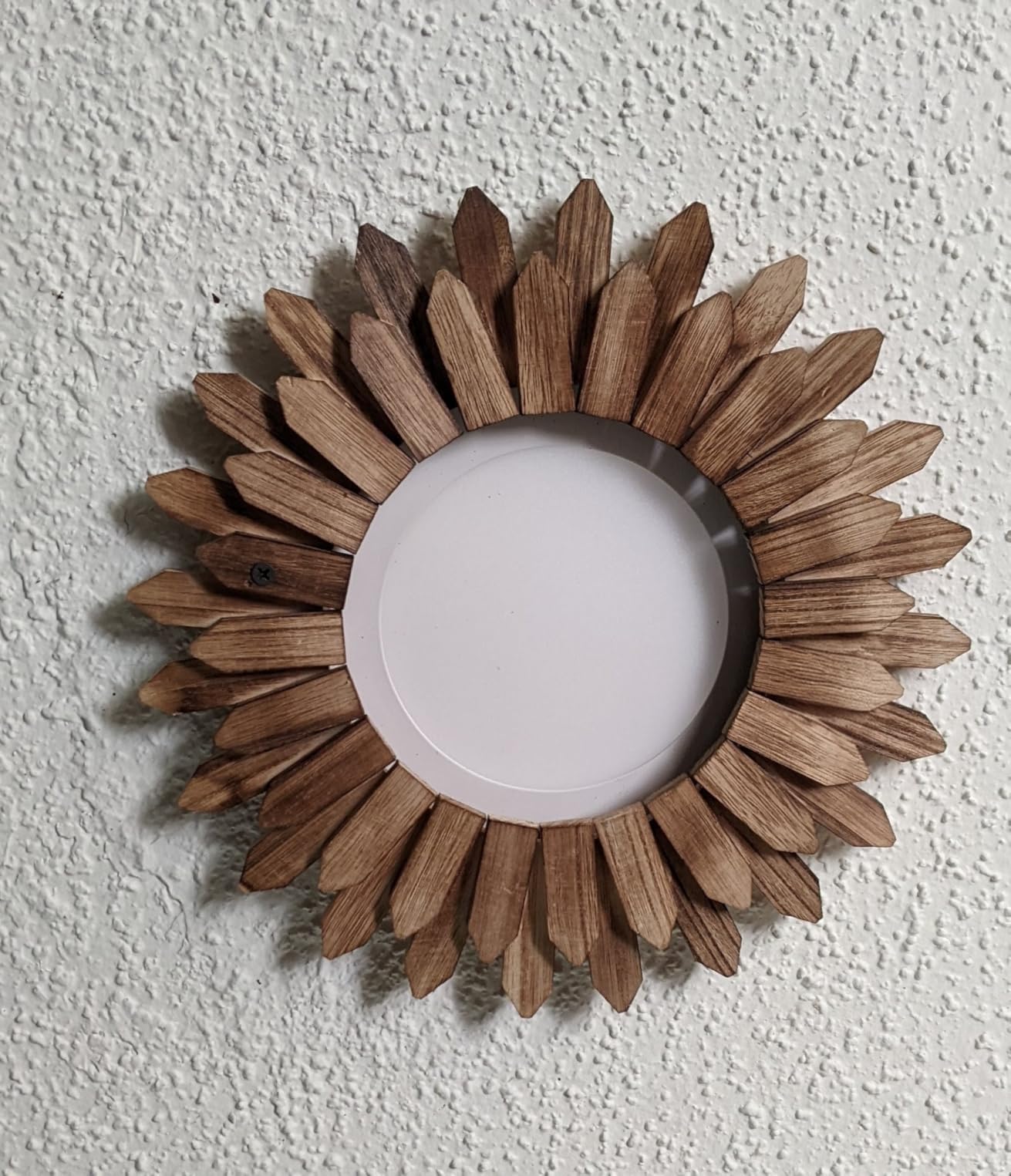 LOSOUR 2 Pack Boho Wall Decor Sunburst Mirror 12 inch Rustic Round Wood Mirror Boho Mirror Farmhouse wall Decor for Bedroom Living Room Entryway customer photo 2