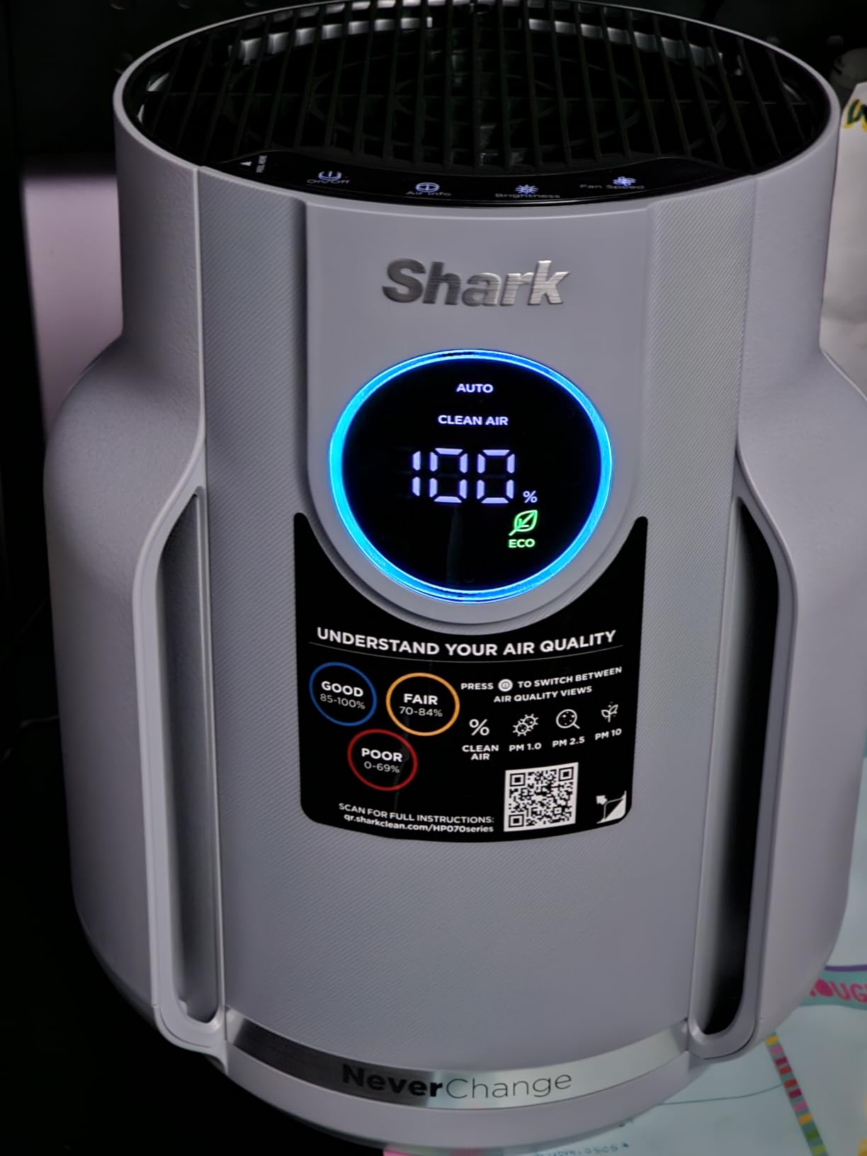 Shark NeverChange Air Purifier, HP152, Charcoal | HEPA-Exceeding Filter with Odor Neutralizer customer photo 2
