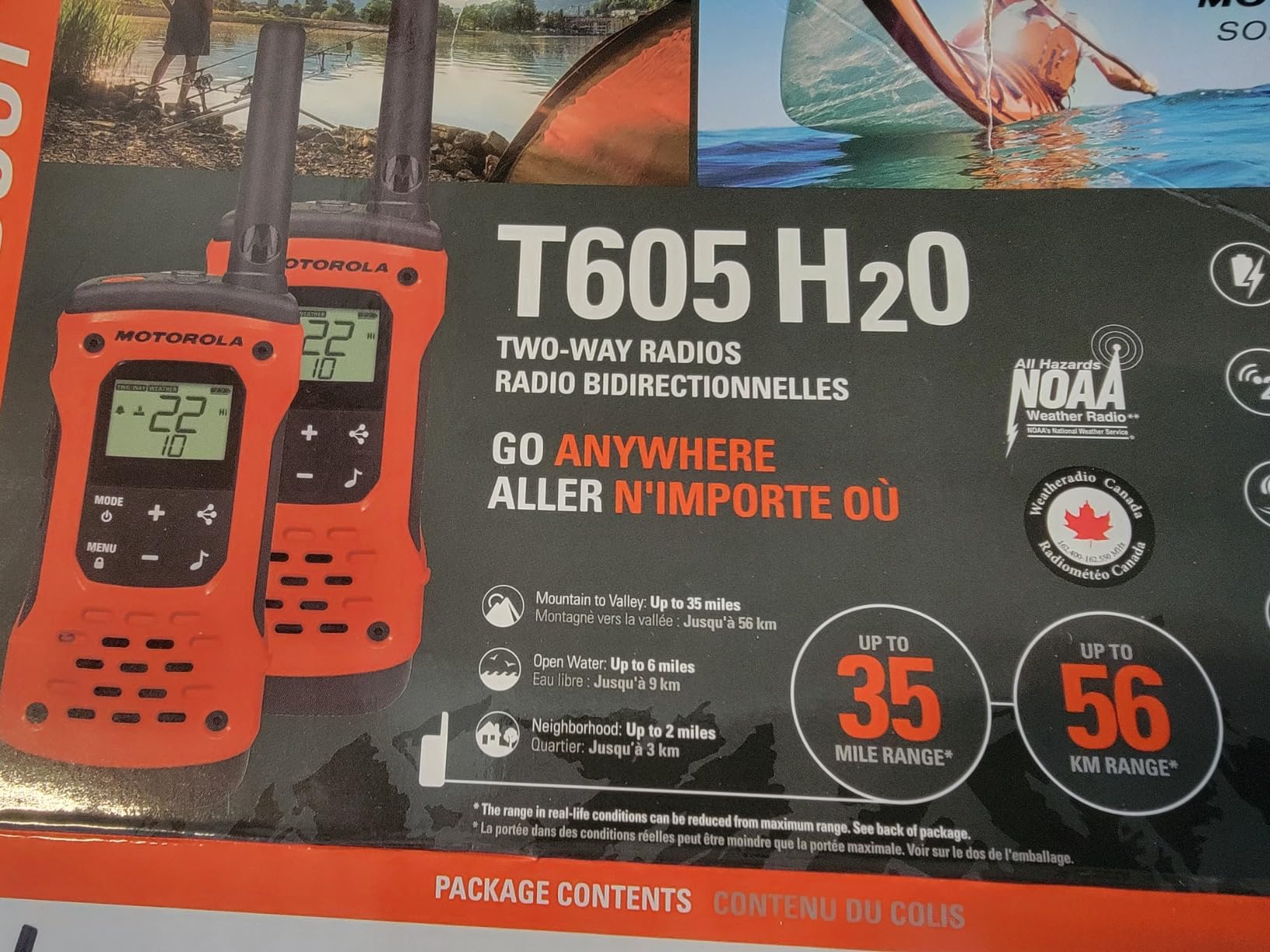 Motorola Solutions Talkabout T605_H2O Portable FRS Two Way Radios Waterproof Walkie Talkie, Rechargeable, 22 Channel, 35 Mile, Orange W/Black, 2 Pack customer photo 1