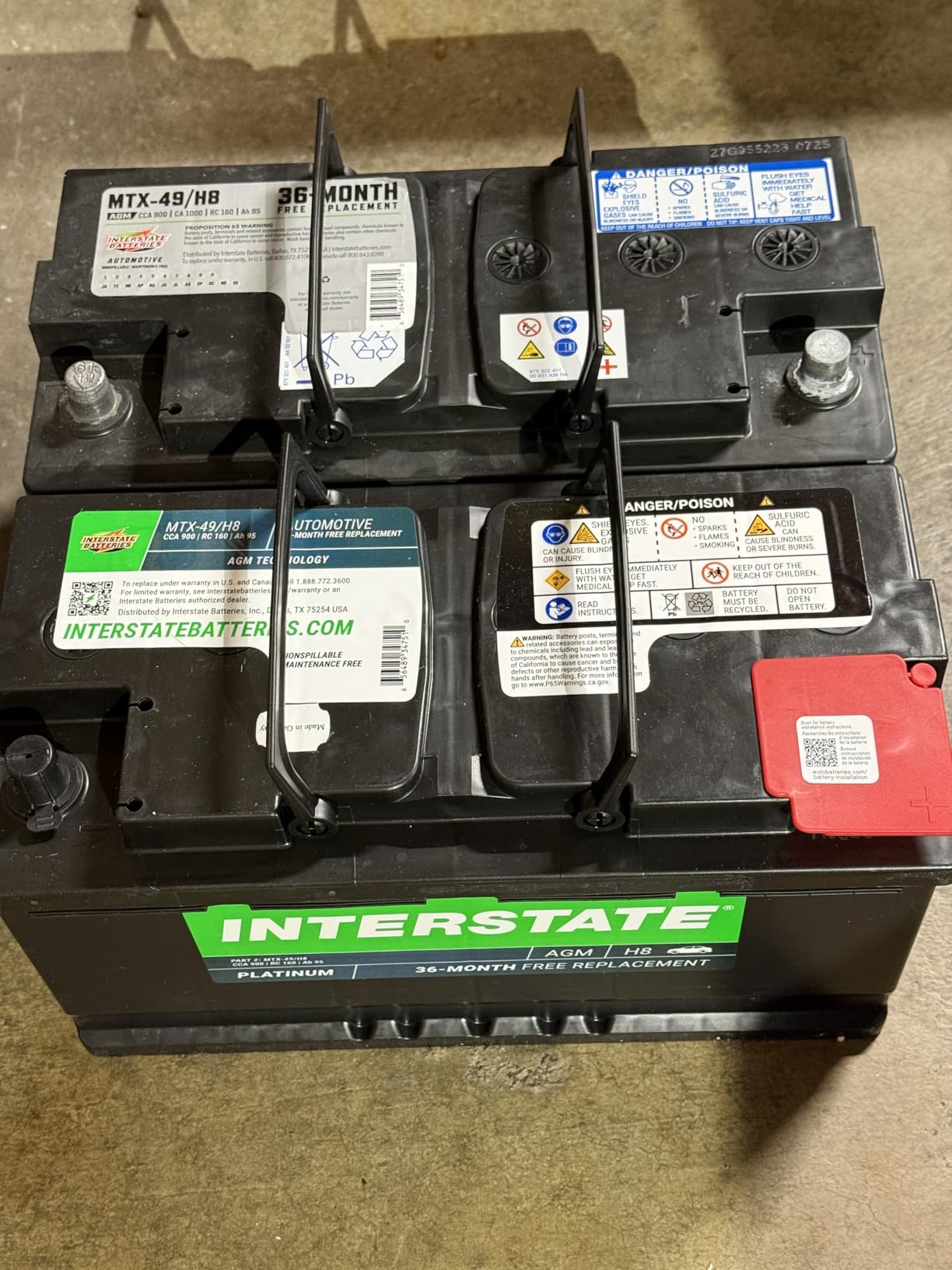 Interstate Batteries Car Battery 12V 68Ah 750CCA Group 65 AGM customer photo 2