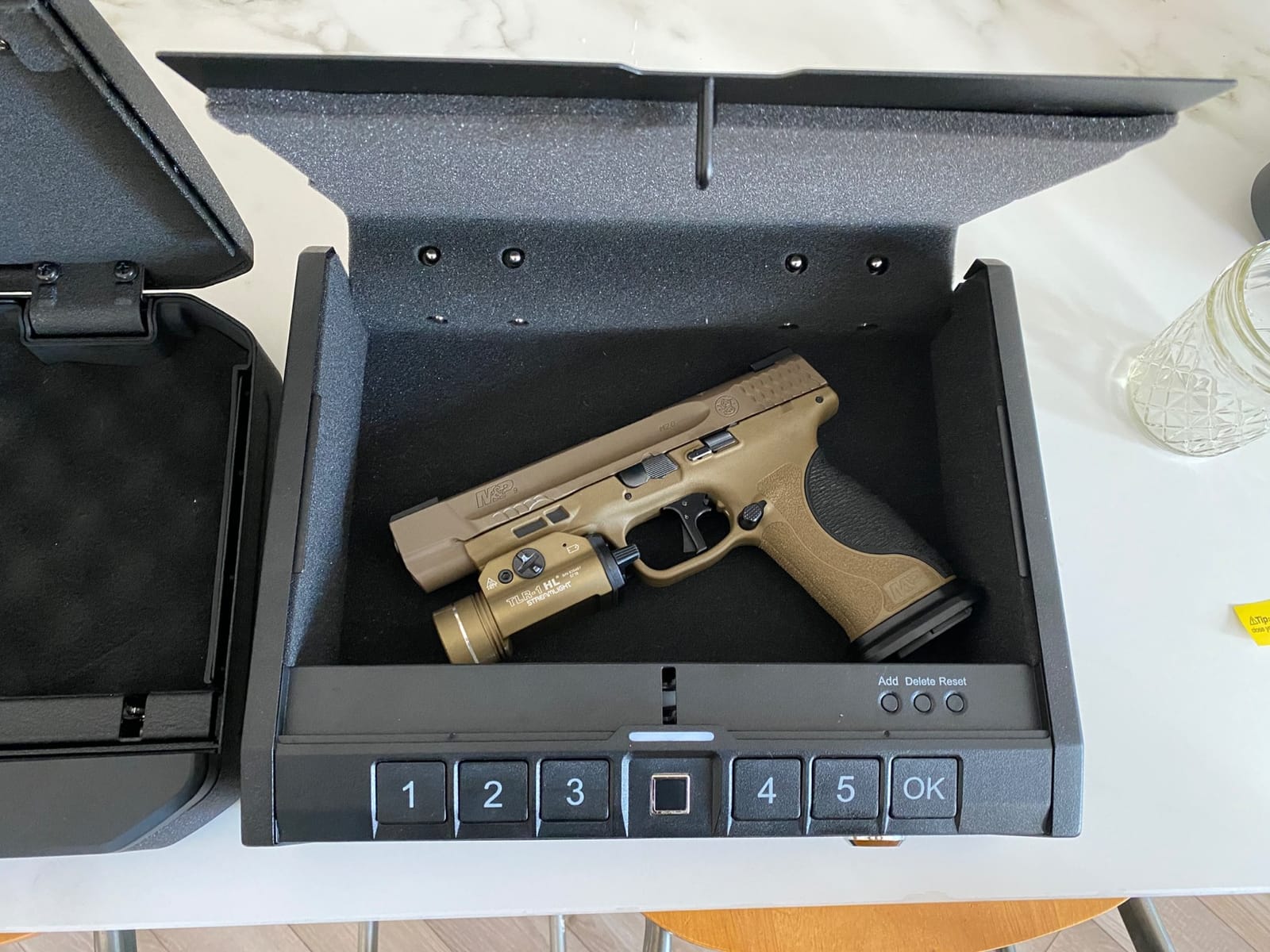 ONNAIS Iron PRO Biometric Fingerprint Gun Safe for Handgun with Keypad Lock | Emergency Power Supply and Interior Light Swift Entry Pistol Case for Home, Nightstand, Bedside, and Car, Gift customer photo 1