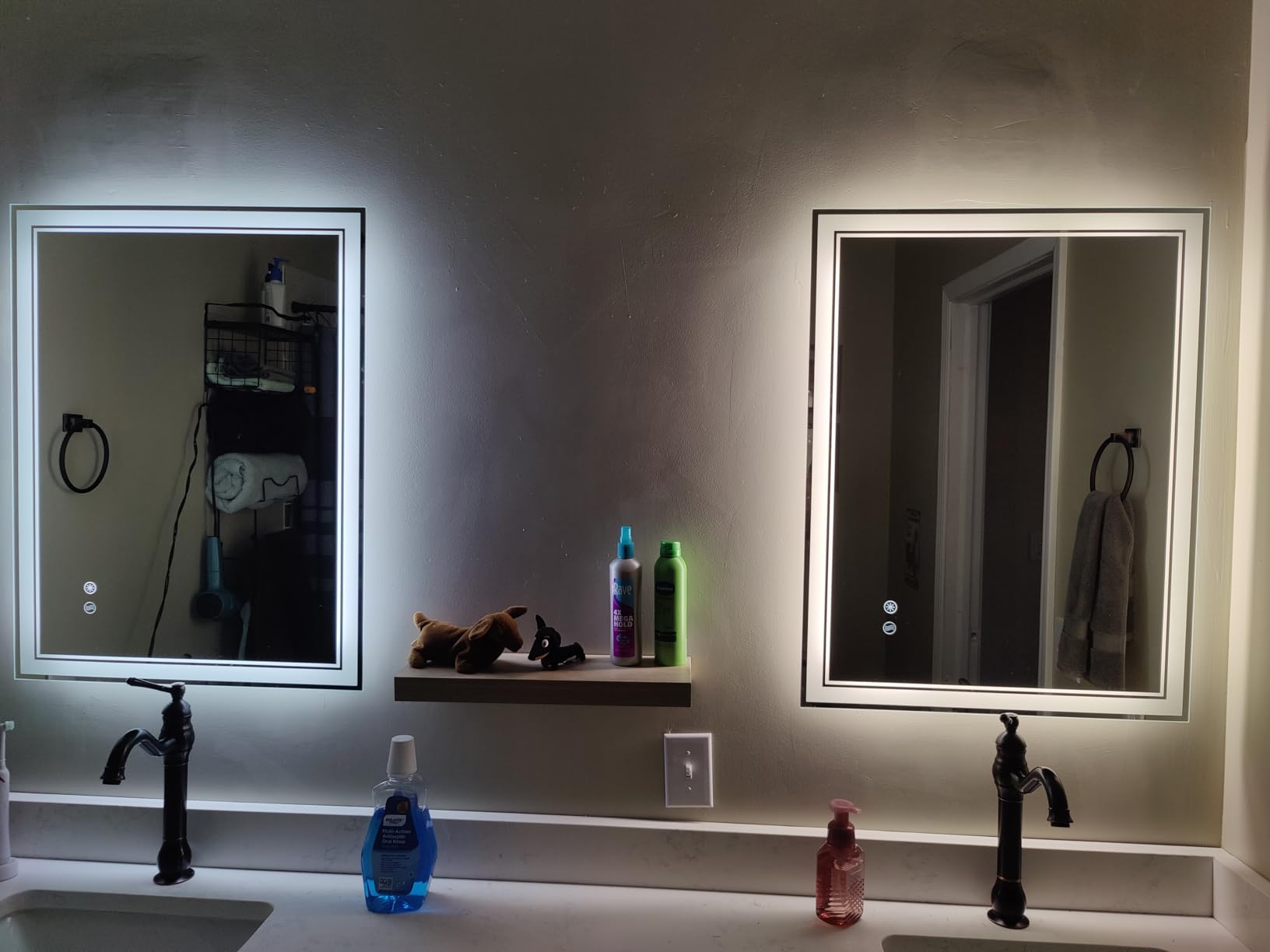 48 x 28'' LED Mirror for Bathroom, Bathroom Mirror with LED Lights | Fogless, Stepless Dimmable 3 Colors, Lighted Bathroom Mirror Wall Mounted, Tempered Glass, Horizontal/Vertical customer photo 1