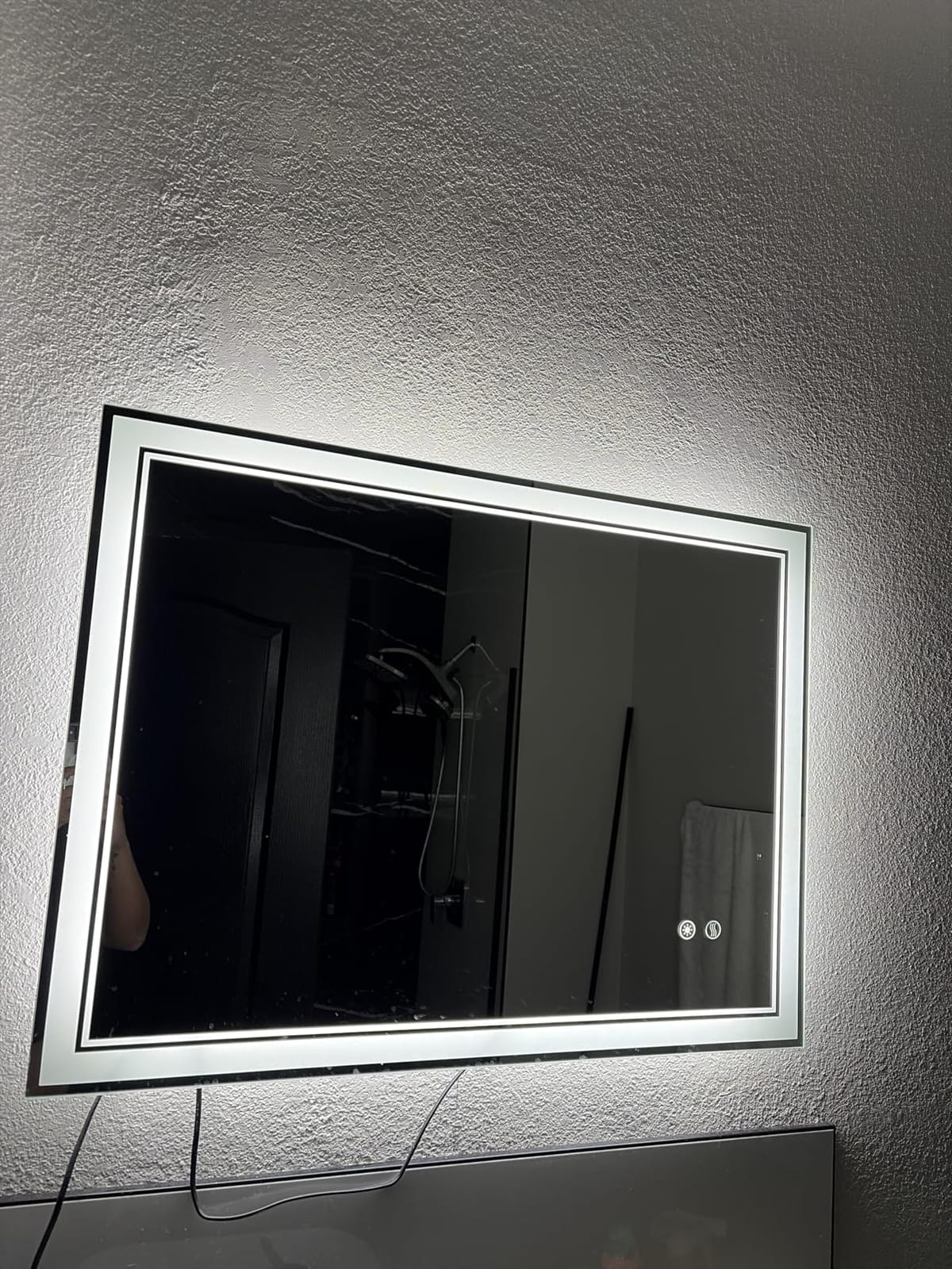 48 x 28'' LED Mirror for Bathroom, Bathroom Mirror with LED Lights | Fogless, Stepless Dimmable 3 Colors, Lighted Bathroom Mirror Wall Mounted, Tempered Glass, Horizontal/Vertical customer photo 2