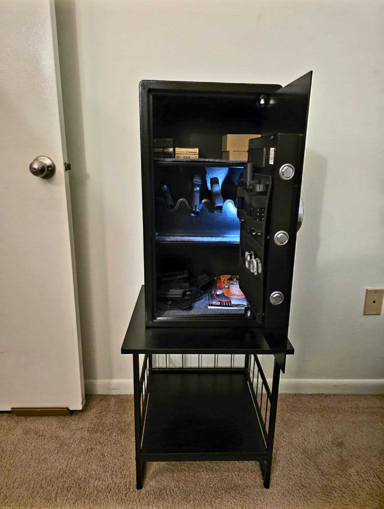 Grimtron 32LB Biometric 4 Pistols Safe with Fingerprint Lock, 3-8 Digit PIN | 2-in-1 Storage for 4 Pistols & Valuables, 1.71 Cu Ft Capacity, 30 Fingerprints, All-Metal Knob, Silent Mode & Type-C Power customer photo 2