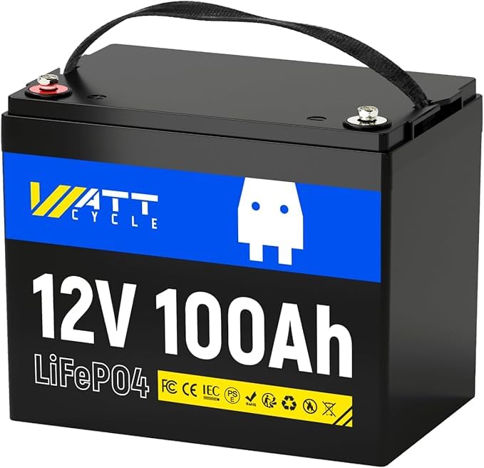 WattCycle 12V 100Ah LiFePO4 Battery, BCI Group 24 | Built-in 100A BMS and Low-Temp Protection, 6000+ Deep Cycles for RVs, Boats, Marine Use and Home Energy Storage customer photo 2