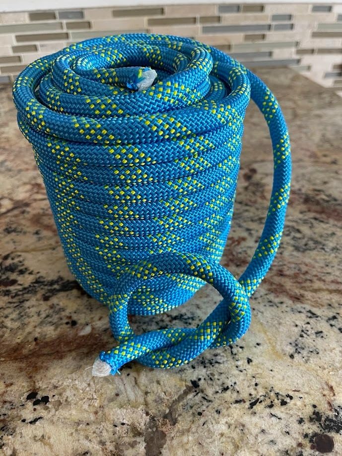1/2 Inch Static Climbing Rope (150 Ft) - 9000lbs High Strength Arborist Bull Rope for Tree Pulling, Rigging & Rappelling - 48 Strand Polyester Braided Core, Red customer photo 1