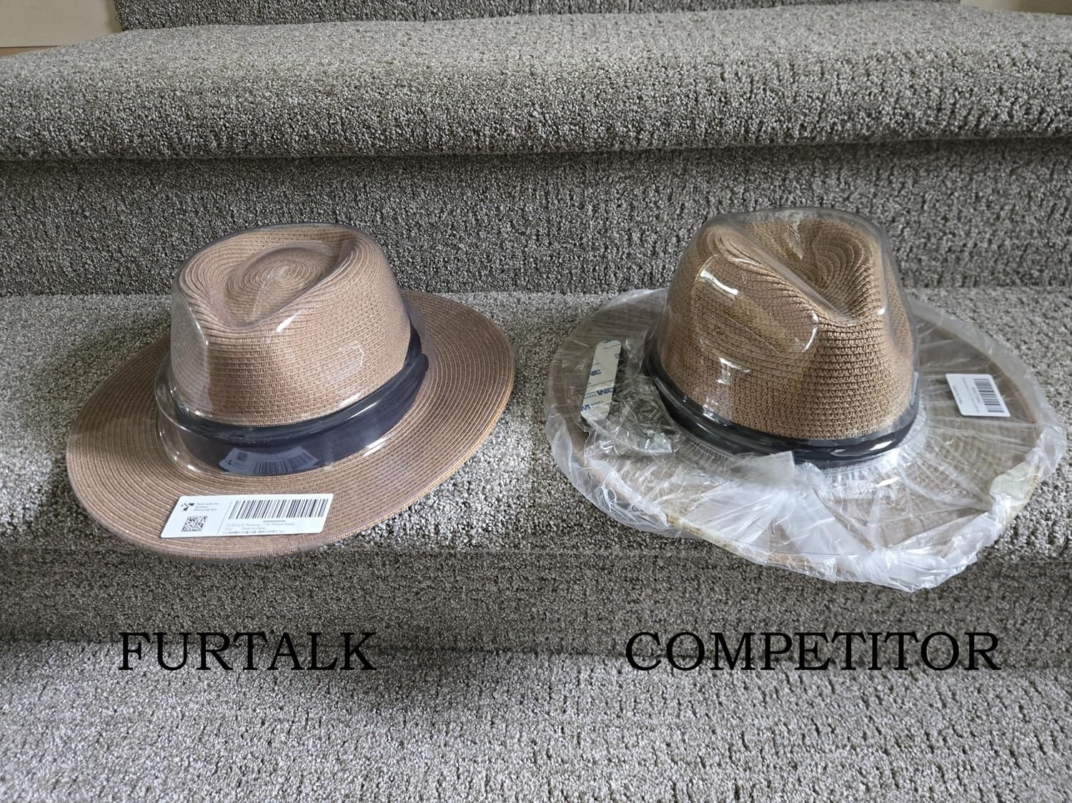 FURTALK Sun Hat Wide Brim Straw Fedora Panama Beach for Men Women customer photo 2