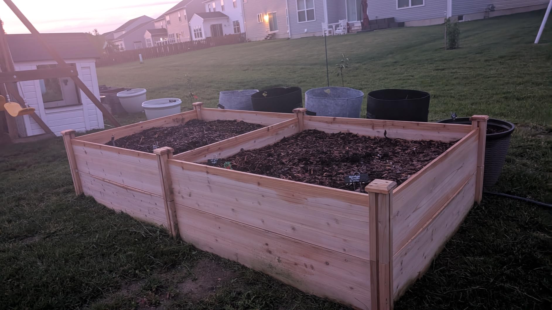 Yaheetech Raised Garden Bed Planter Box for Vegetables Growing, Dark Brown, Fir Wood Raised Bed with Easy Assembly customer photo 1