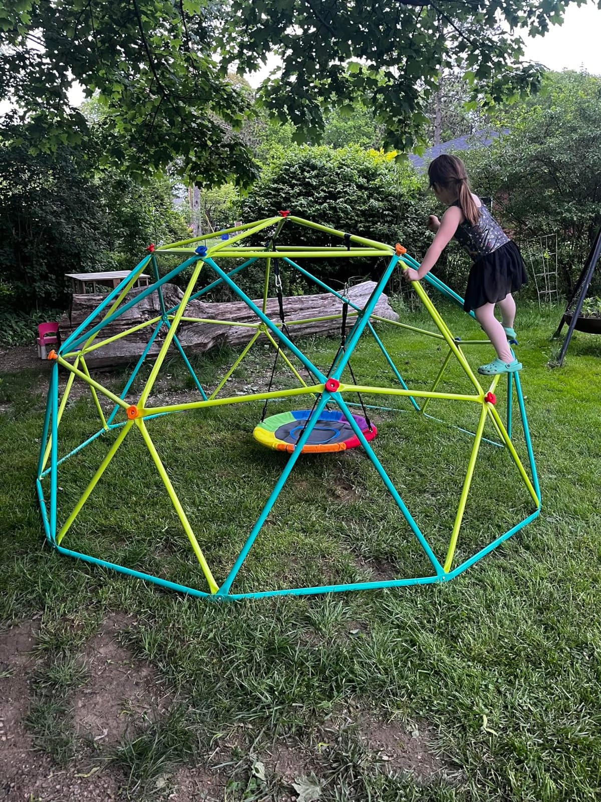 Hapfan 10 ft Climbing Dome Swing Set with Saucer Swing for Kids 3-12 | Jungle Gym for Kids Outdoor Backyard, Supports 800lbs customer photo 2