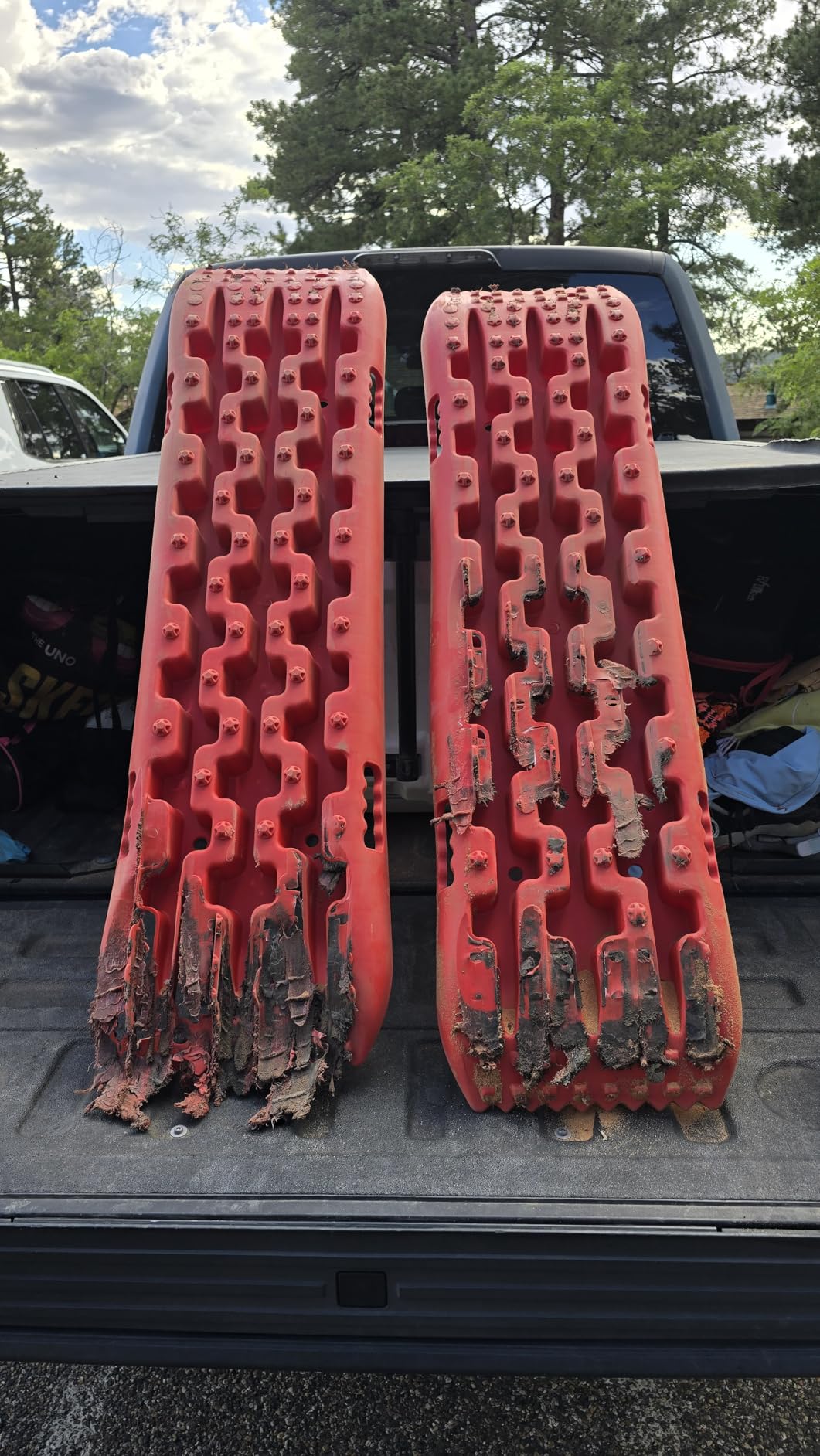 Recovery Traction Boards, Offroad Tracks Board, Traction Tire Ladder, 4WD Traction Mats for Sand, Mud & Snow, Snow Chains(41in-Red) customer photo 1
