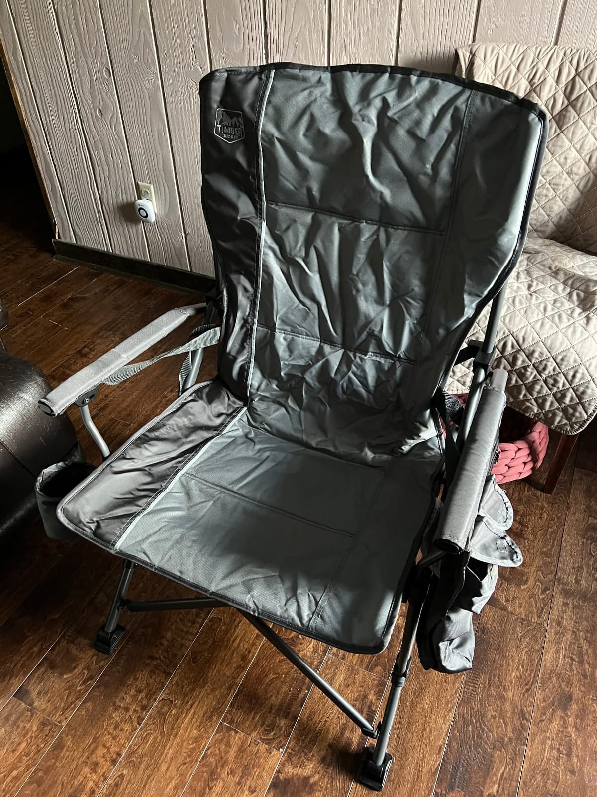 Timber Ridge Oversized Folding Camping Chair with Lumbar Support Adjustable High Back Heavy Duty for Adults Support up to 500lbs with Cup Holder, Cooler Bag, Side Pocket, Blue customer photo 1