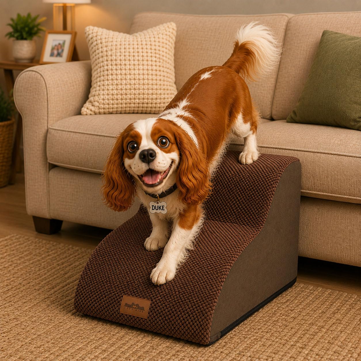 COZY KISS Dog Stair for Small Dog 15.7