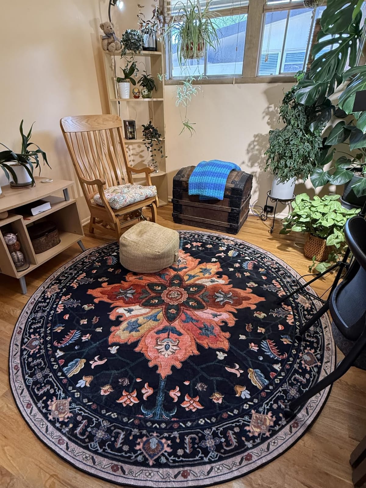 RELEANY Washable Area Rug, 8'x10', Brick/Brown/Green | Non-Slip, Water Repellent, Pet Friendly, Easy to Clean, Vintage Floral Boho Decor for Living Room Bedroom Dining Room customer photo 2