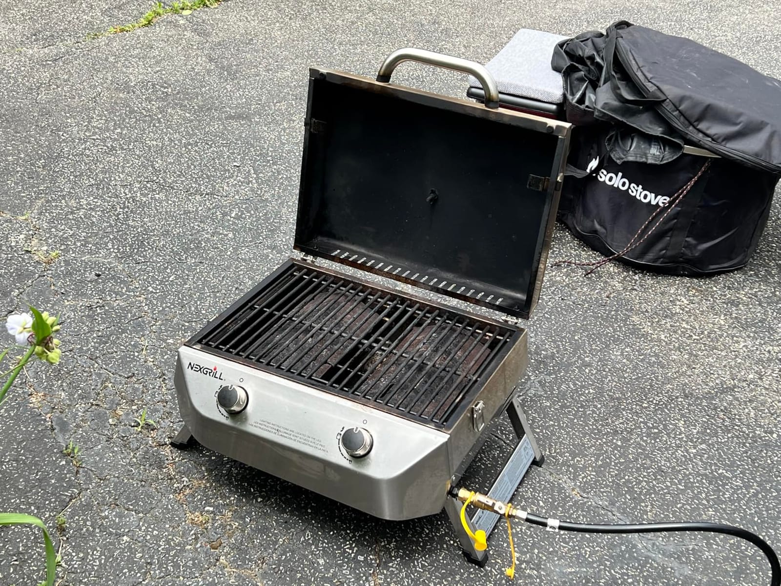 Nexgrill Tabletop 2 Burner Gas Grill, Stainless Steel with Folding Legs | Offers 28000 BTU, Locking Lid, Push & Turn Ignition, 251 Sq In Cooking Space, LP Compatibility, For Camping & Tailgating customer photo 1