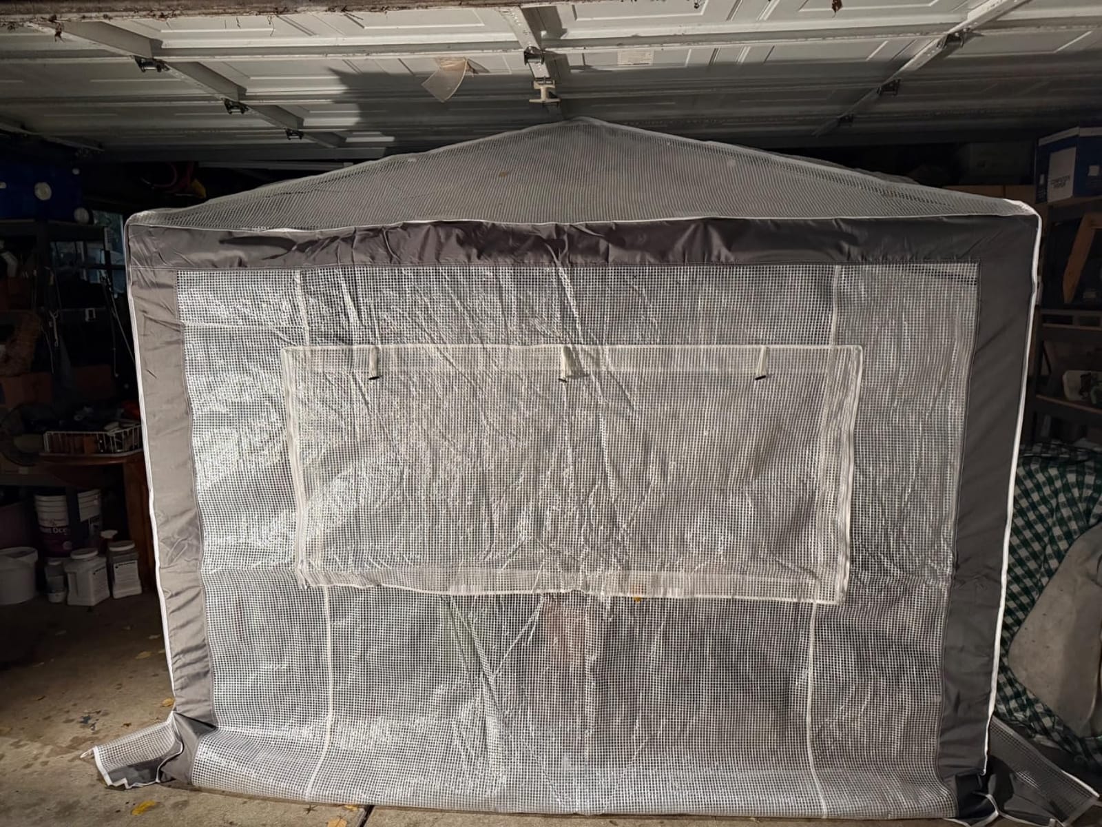 EAGLE PEAK 8x6 Walk in Pop Up Greenhouse, Gray/White | Reinforced Corners, Pop Up Greenhouse for Winter, One Person Easy Setup PeakPush Center Lock, Zippered Doors & Mesh Windows customer photo 2