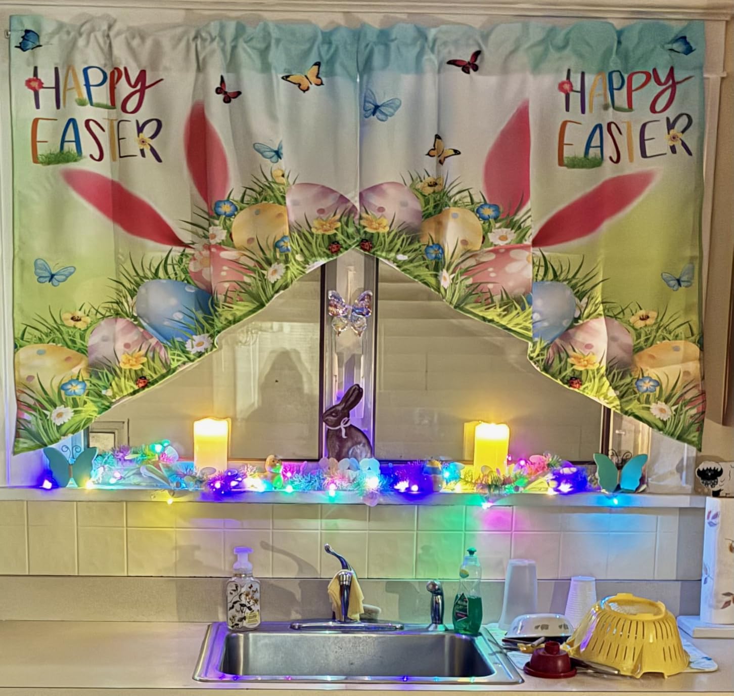 cshare Easter String Lights Battery Operated, Pastel Easter Lights with Timer 9.8ft 30LED Transparent Wire Fairy Lights for Easter Decorations Garland Outdoor Indoor Party customer photo 1