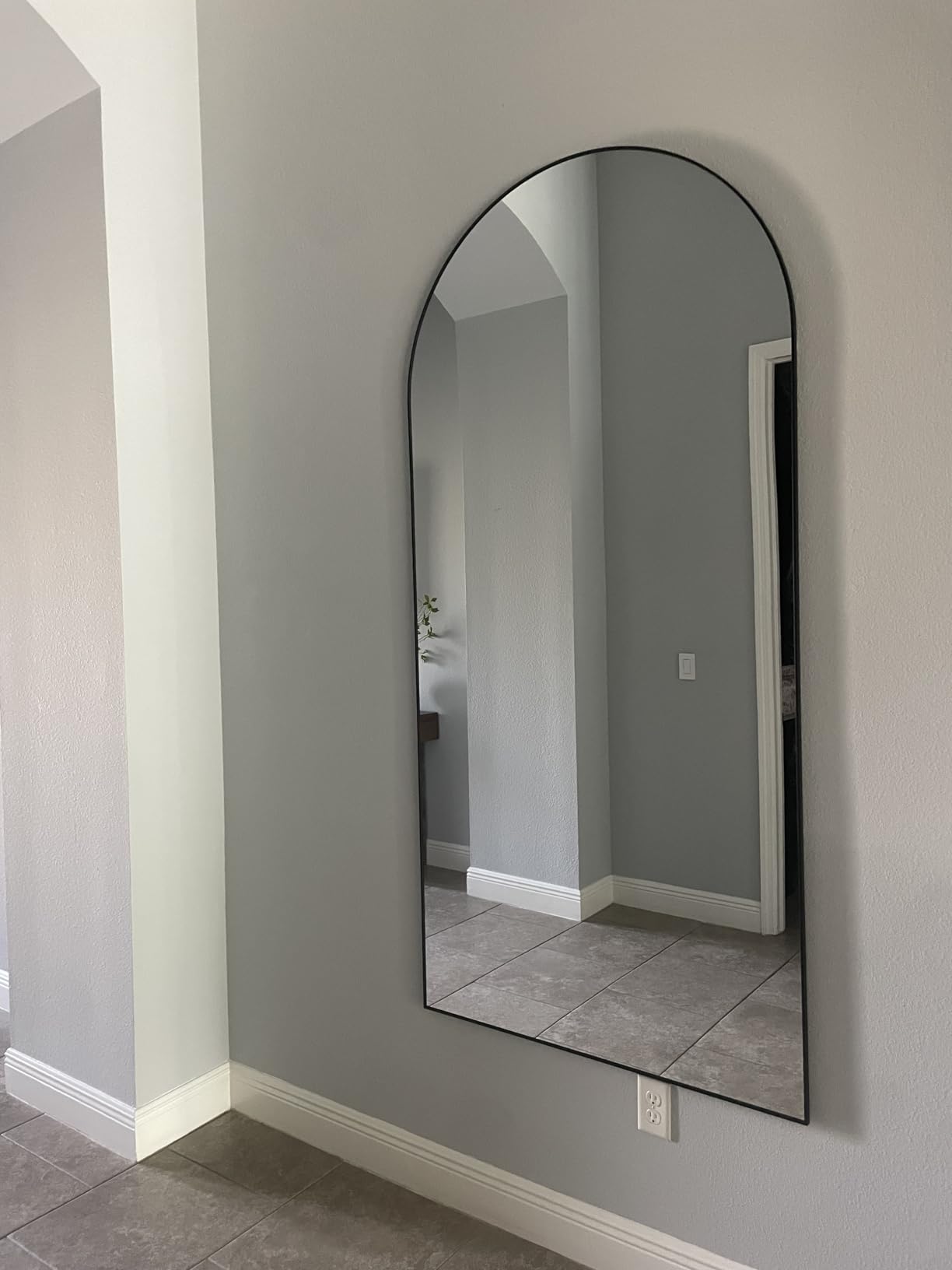 Koonmi 71x26 Arched Full Length Mirror, Floor Mirror with Stand | Shatterproof Tempered Glass, Modern Aluminum Alloy Frame, Free Standing Hanging or Leaning for Home Decor (Gold) customer photo 1