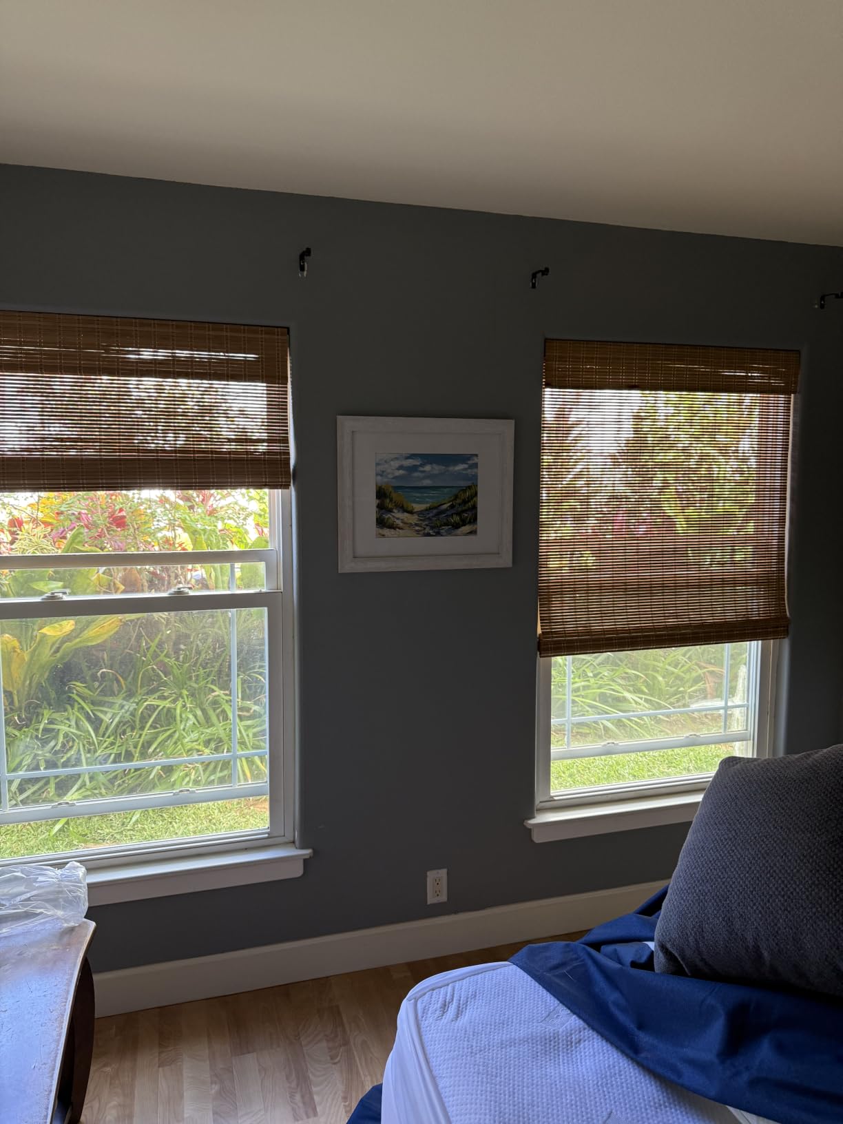 LazBlinds No Drill Bamboo Roman Shades, 34x64, Ceylon Light Russet | Light Filtering Window Treatment, No Tools Cordless Roll Up Bamboo Blinds for Window customer photo 1