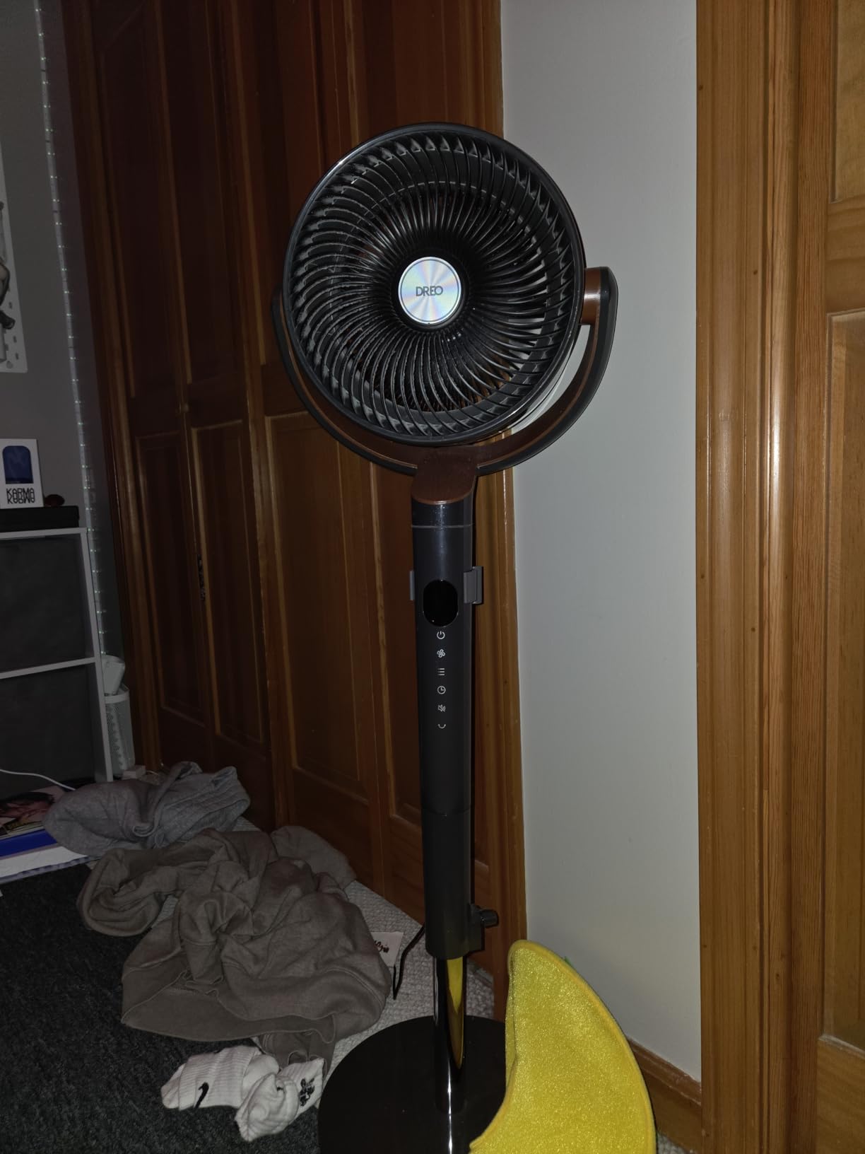 DREO Fan for Bedroom, 120° Oscillating Standing Fans, Quiet Floor Fan with DC Motor, 100ft Pedestal Fans for Room, 9 Speeds, 4 modes, 120° Manual Vertical, 37-42