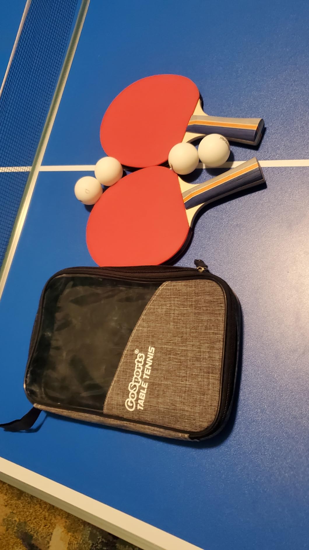 GoSports 6 x 3 ft Mid-Size Table Tennis Table Set with Adjustable Height - Green or Blue customer photo 1