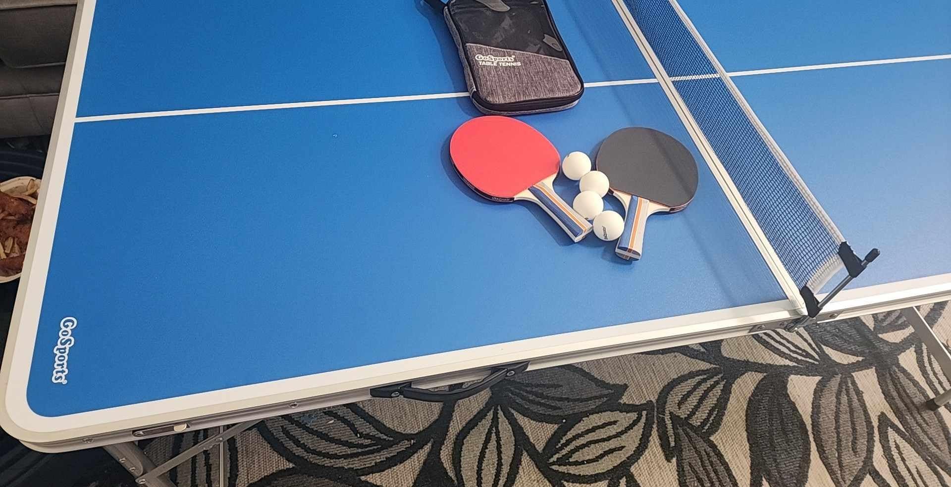 GoSports 6 x 3 ft Mid-Size Table Tennis Table Set with Adjustable Height - Green or Blue customer photo 2