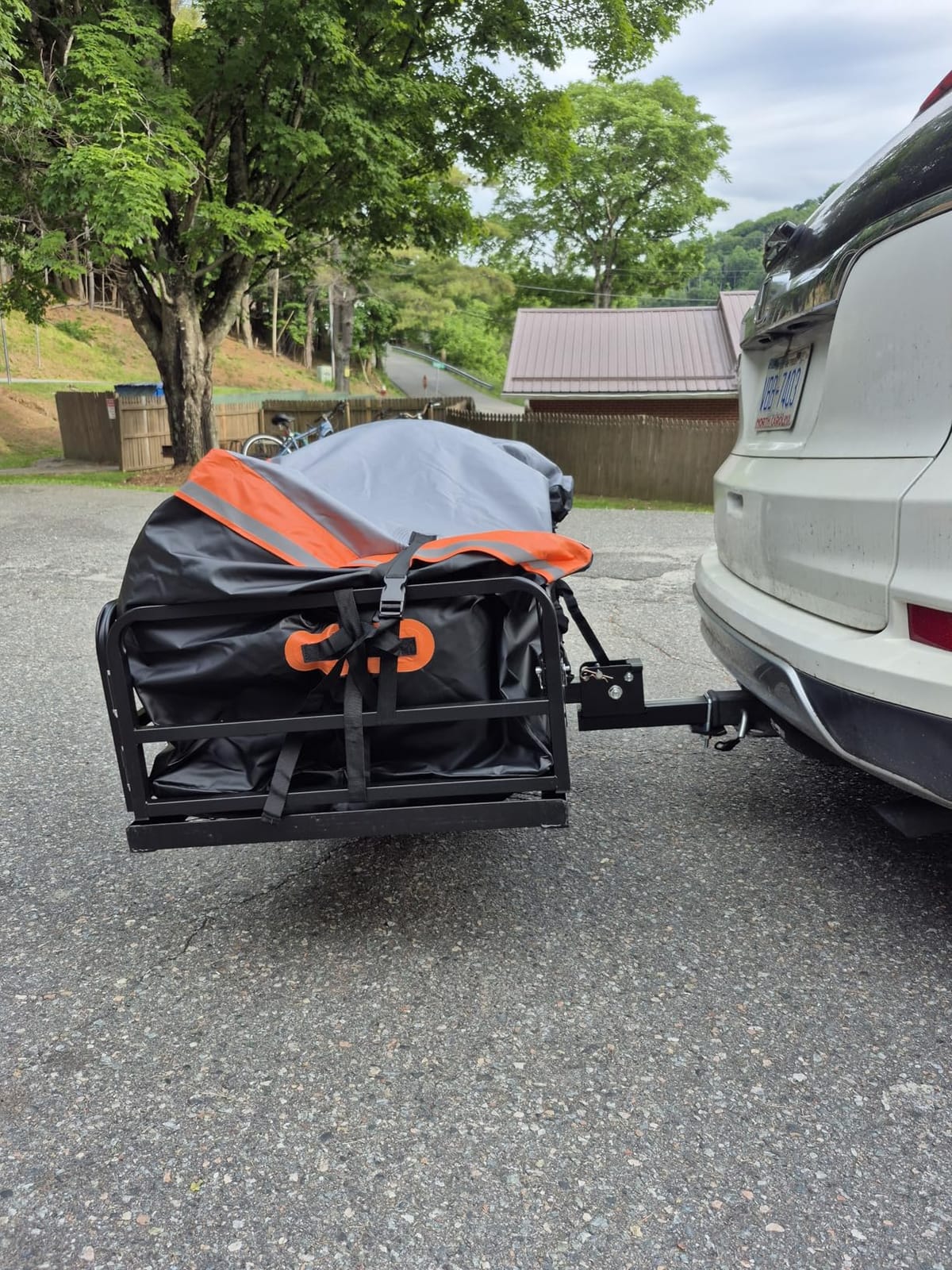 Trailer Hitch Cargo Rack, 60 x 24 x 14 Inch Folding Hitch Mount Cargo Carrier with High Side Rails for RV Truck SUV Van, 500 lbs. Capacity, 2