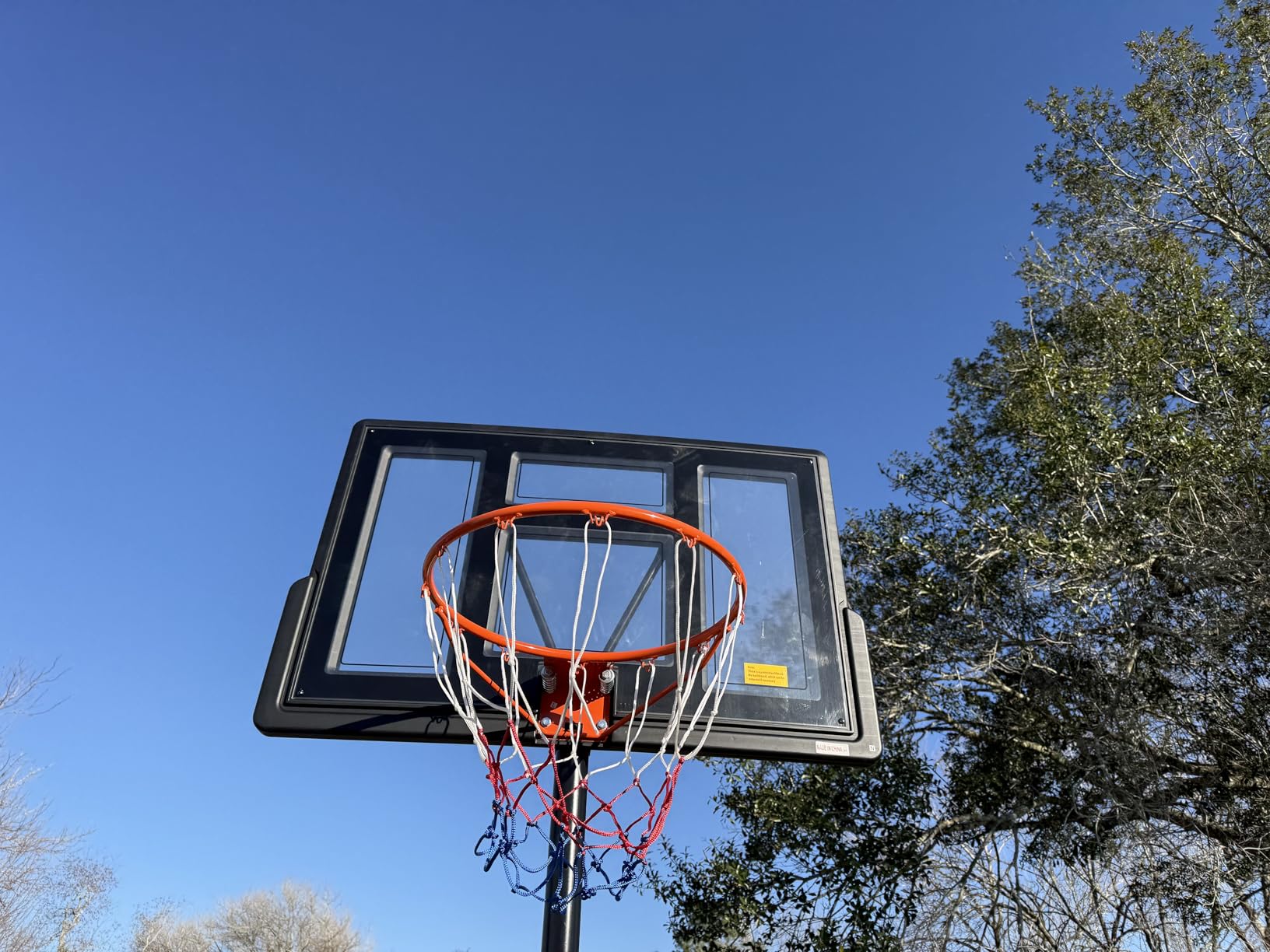 Sweetcrispy Portable Basketball Hoop Outdoor 6.1-10FT Adjustable Height, 44 Inch Shatterproof Backboard/Shock Absorbent Rim, Fillable Base, 2 Wheels for Backyard/Driveway customer photo 2